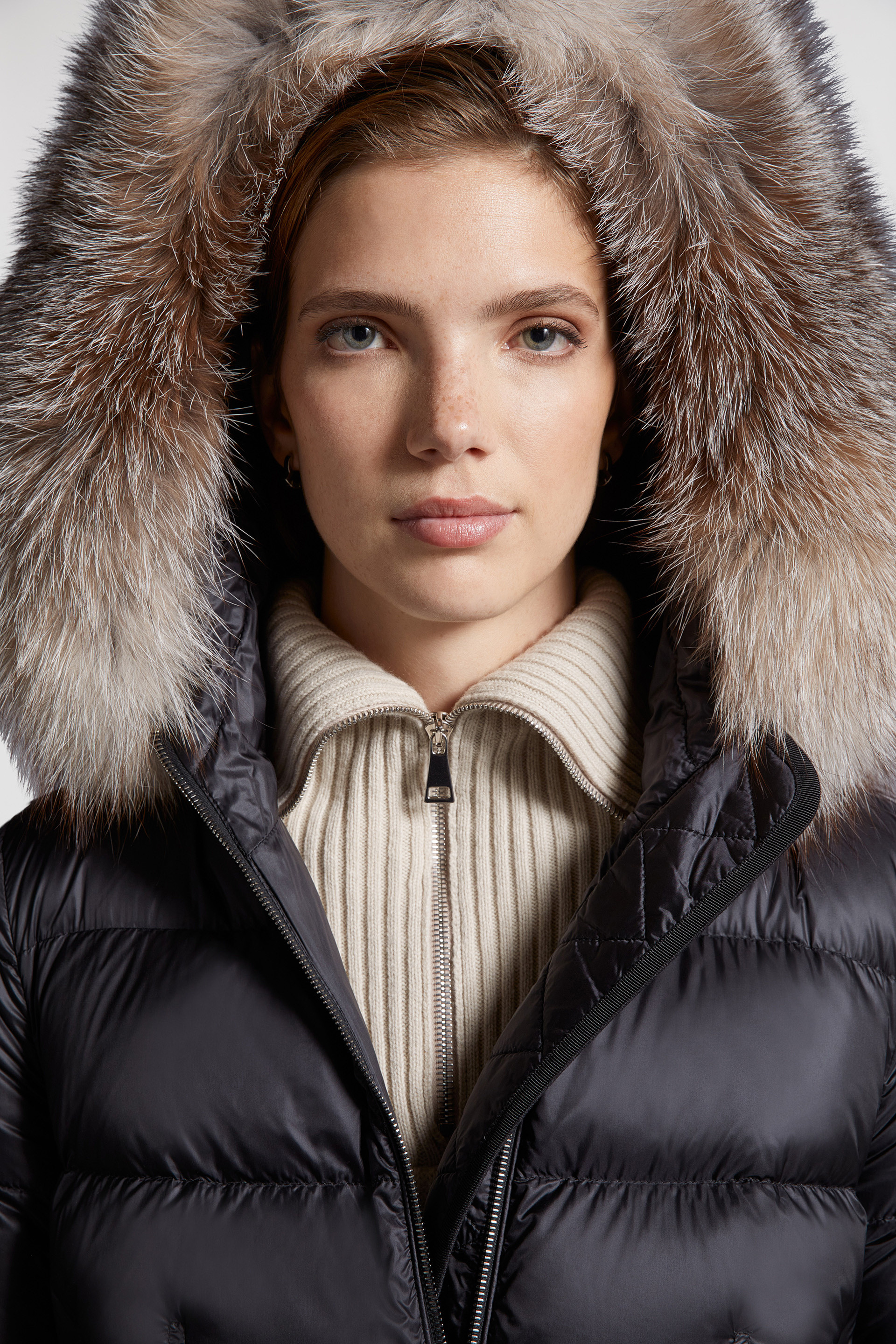 Moncler womens 2025 jacket fur hood