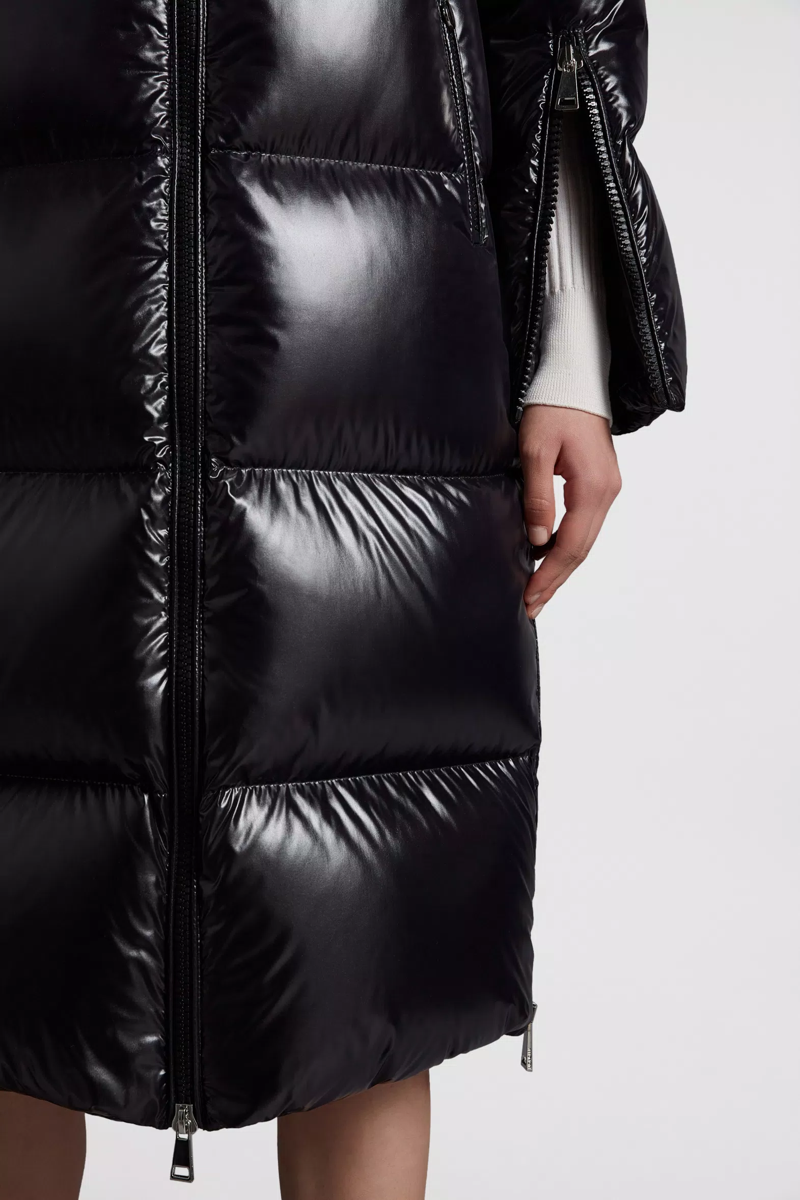 Black Huppelong Long Down Jacket - Long Down Jackets for Women | Moncler CA