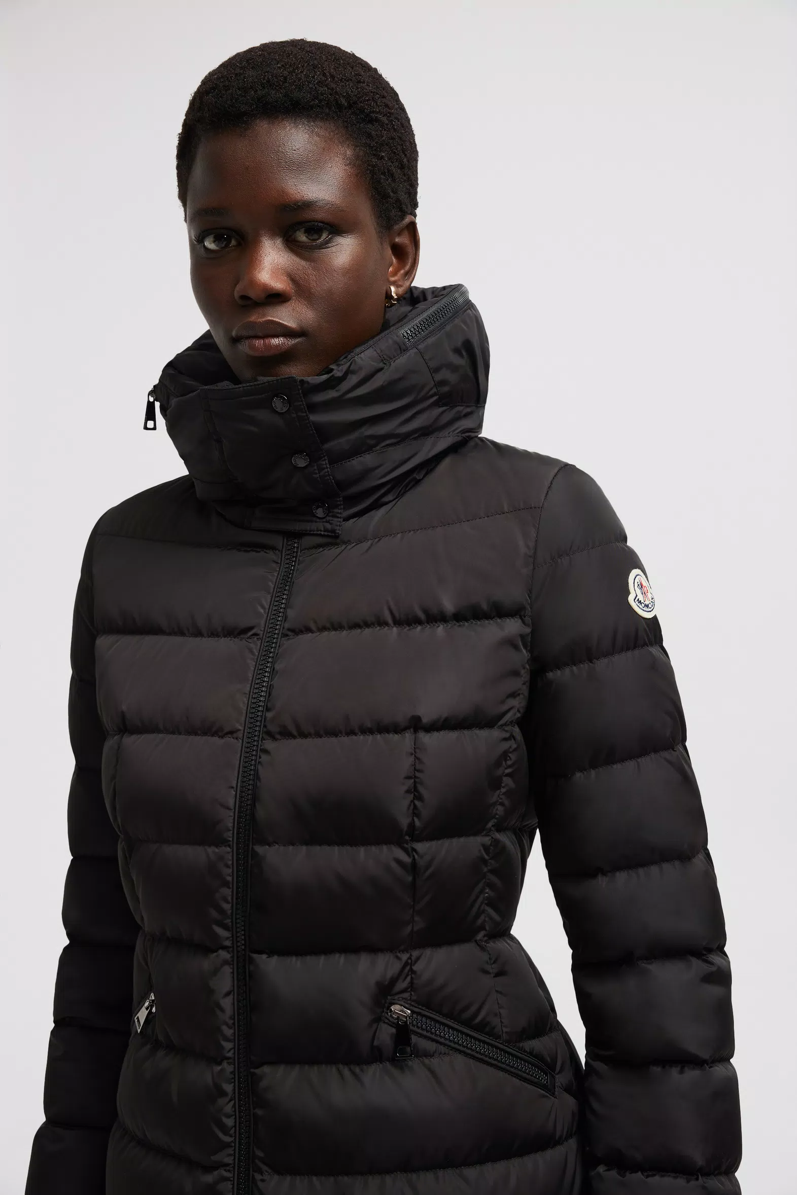 Chaqueta De Plumas Moncler Flammette Long Para Mujer Negra Elegante Y Protectora