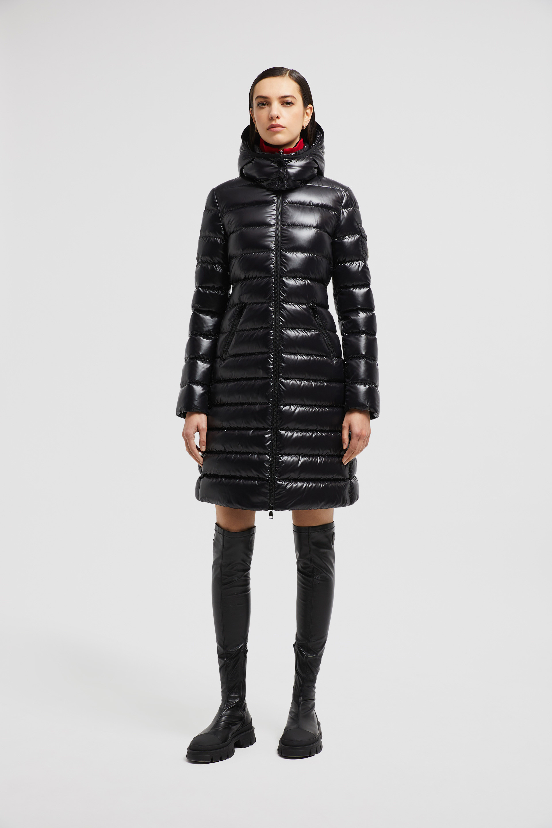 Black Moka Long Down Jacket - Long Down Jackets for Women | Moncler HK