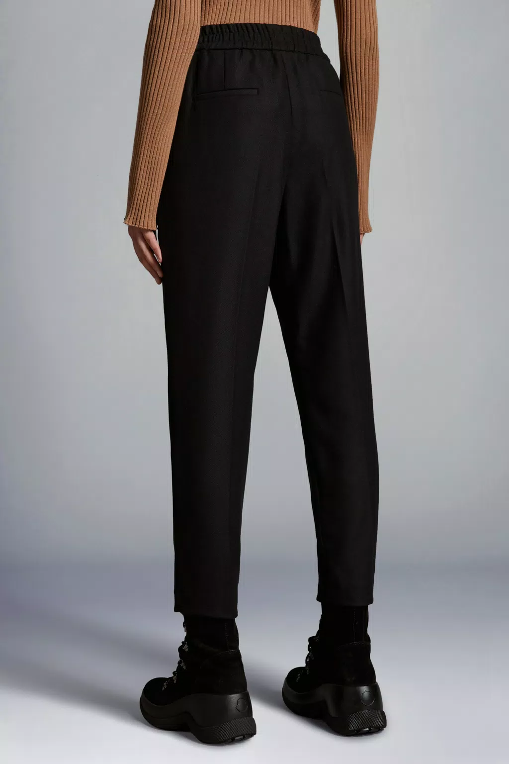 Black Flannel Jogging Pants - Pants & Shorts for Women | Moncler US