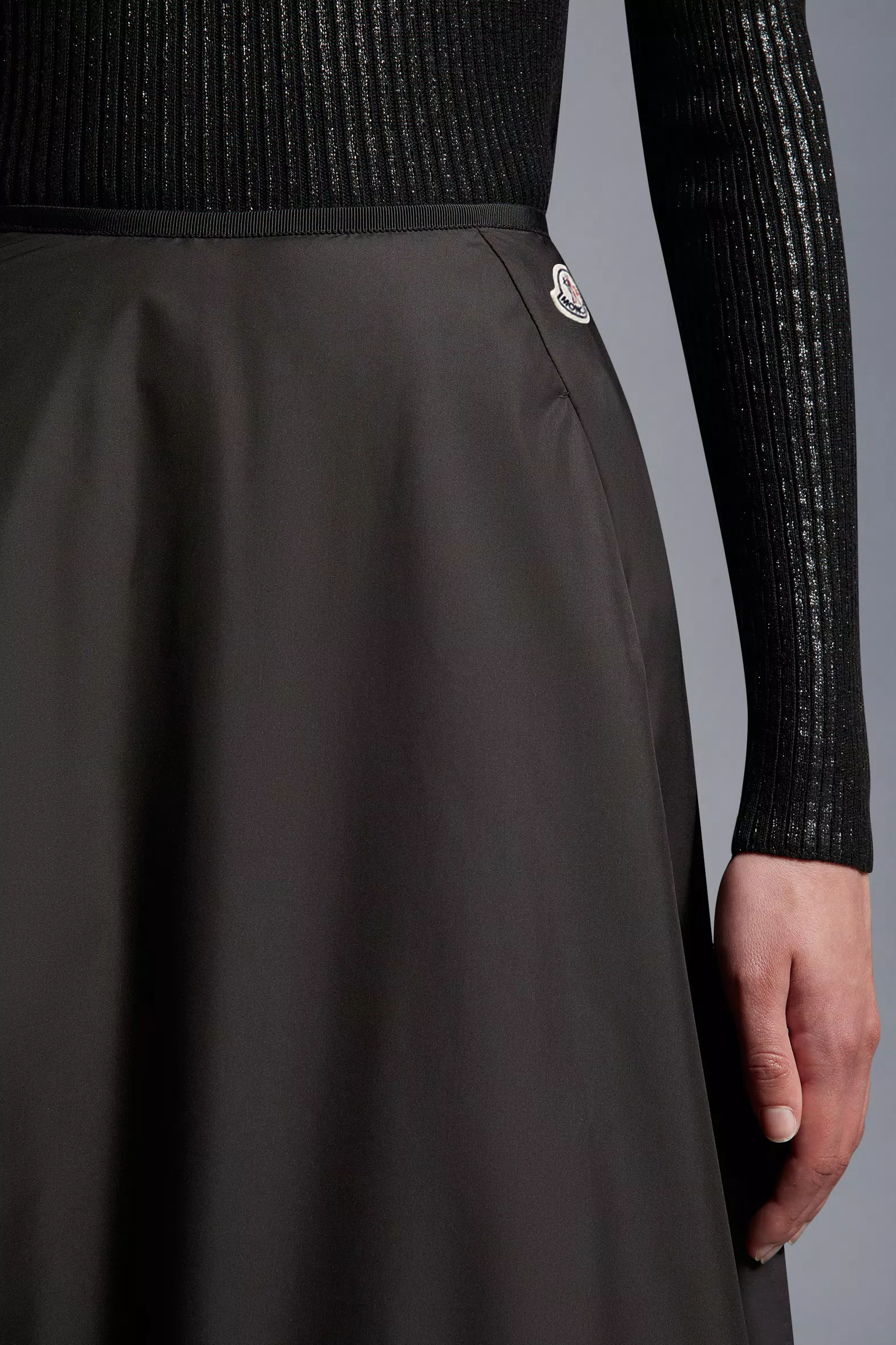 Black Taffeta Midi Skirt - Skirts for Women | Moncler US