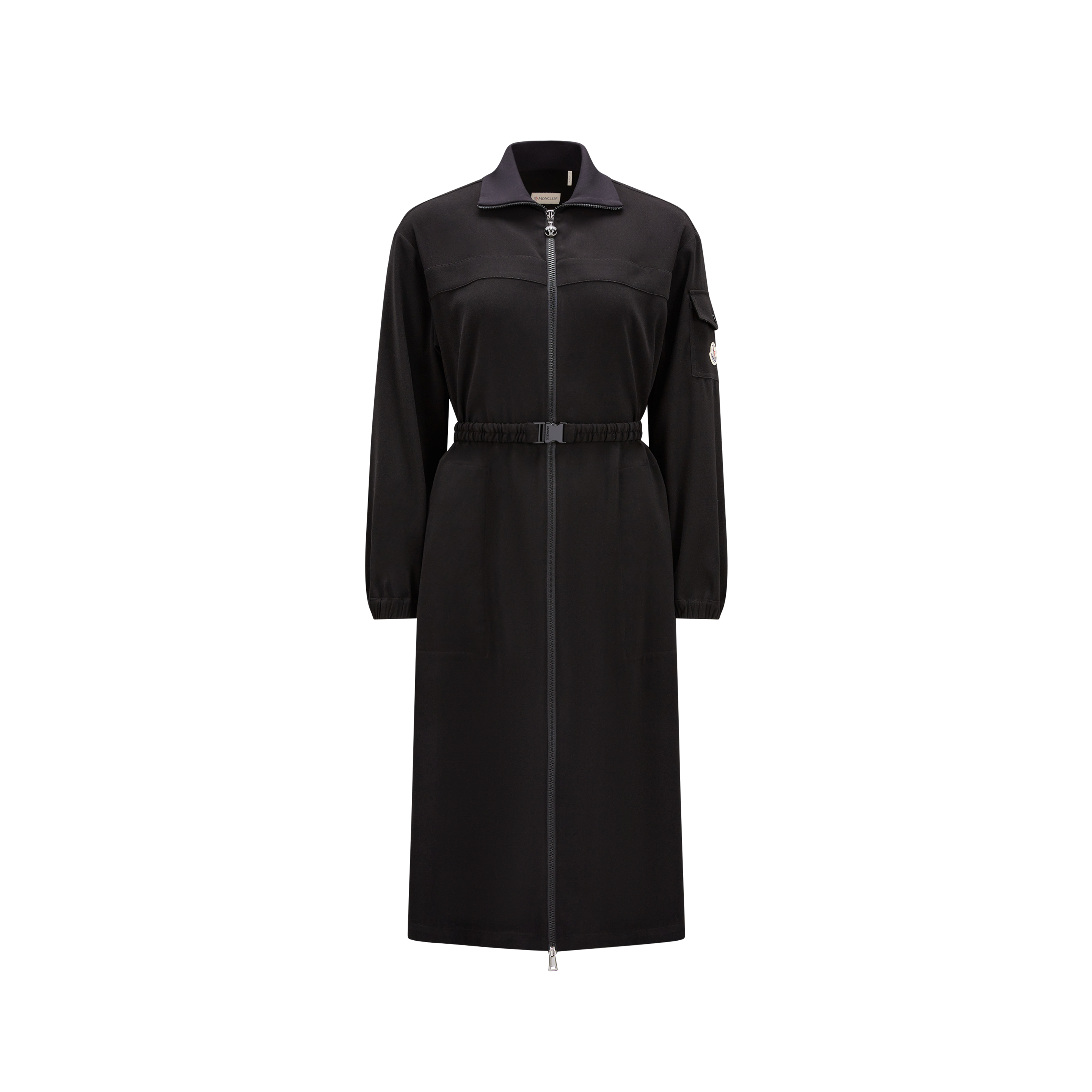 Moncler Collection Satin Midi Dress Black
