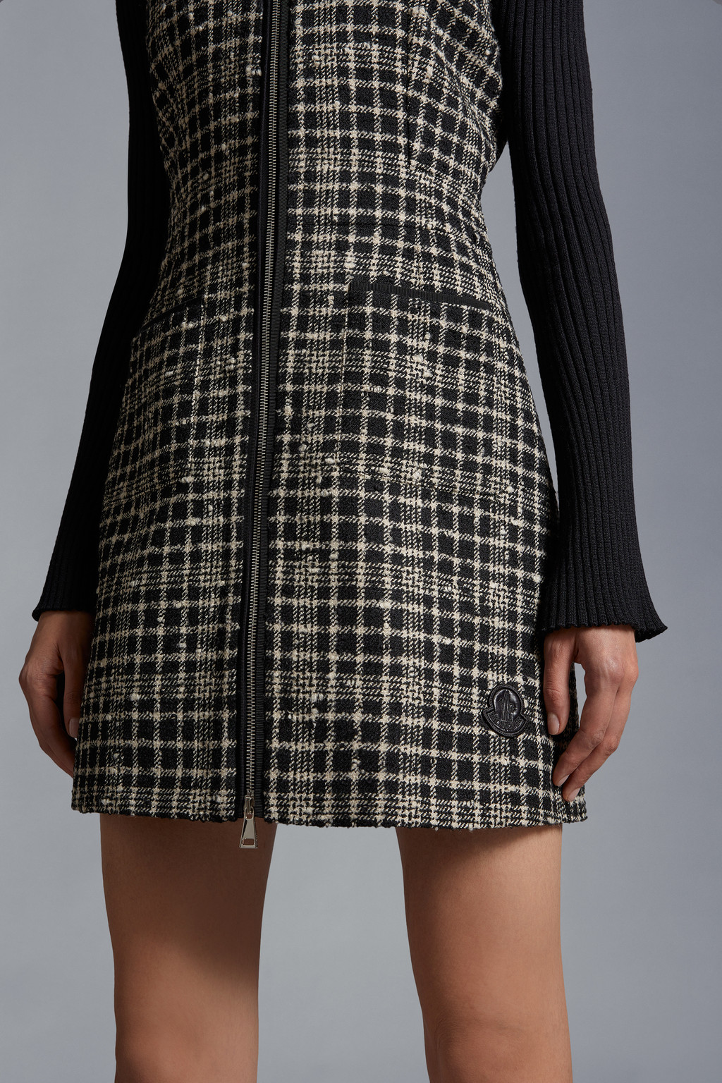 Robe en tweed ?� carreaux Noir & Blanc - Robes Femme | Moncler FR