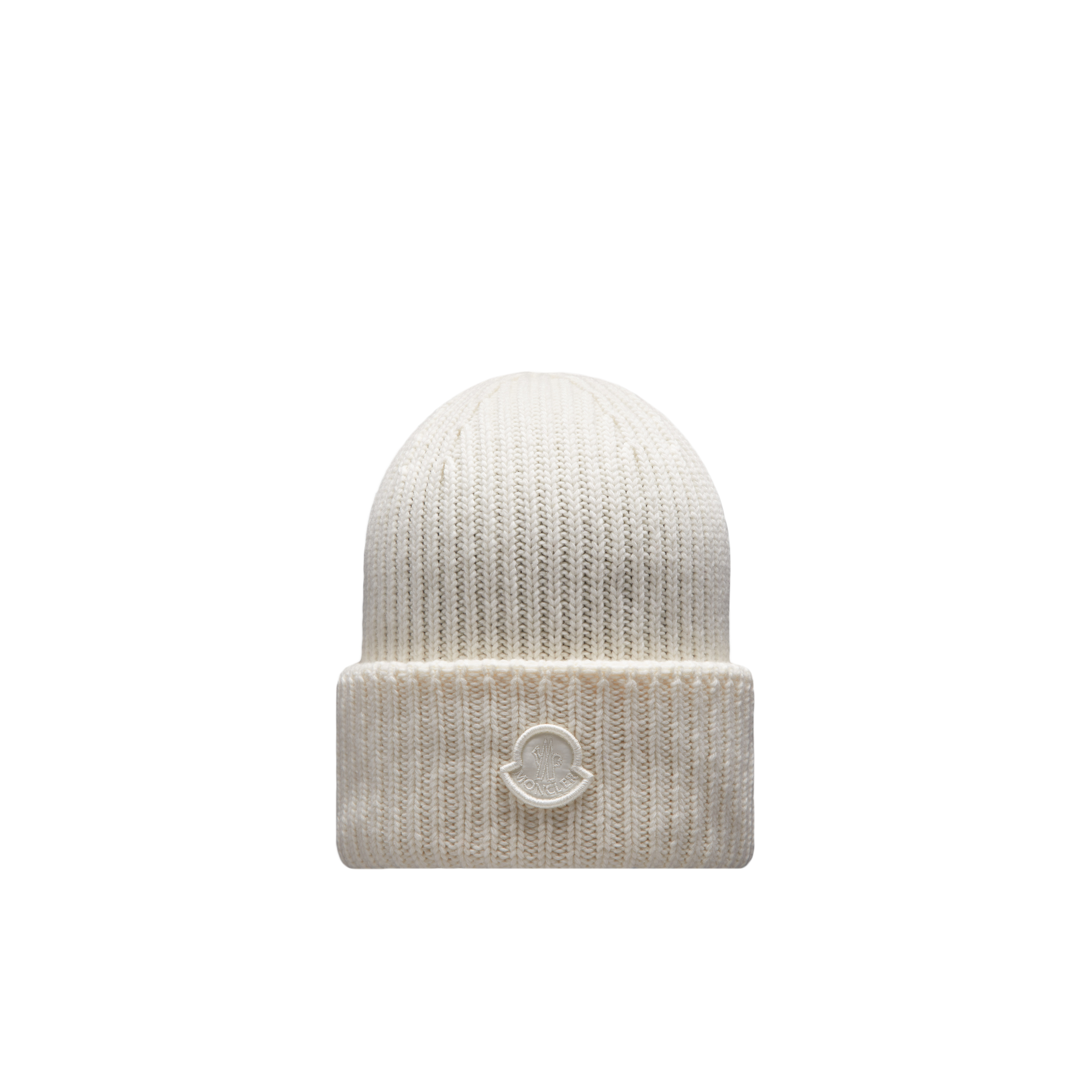 Moncler Collection Wool Beanie White In Blanc