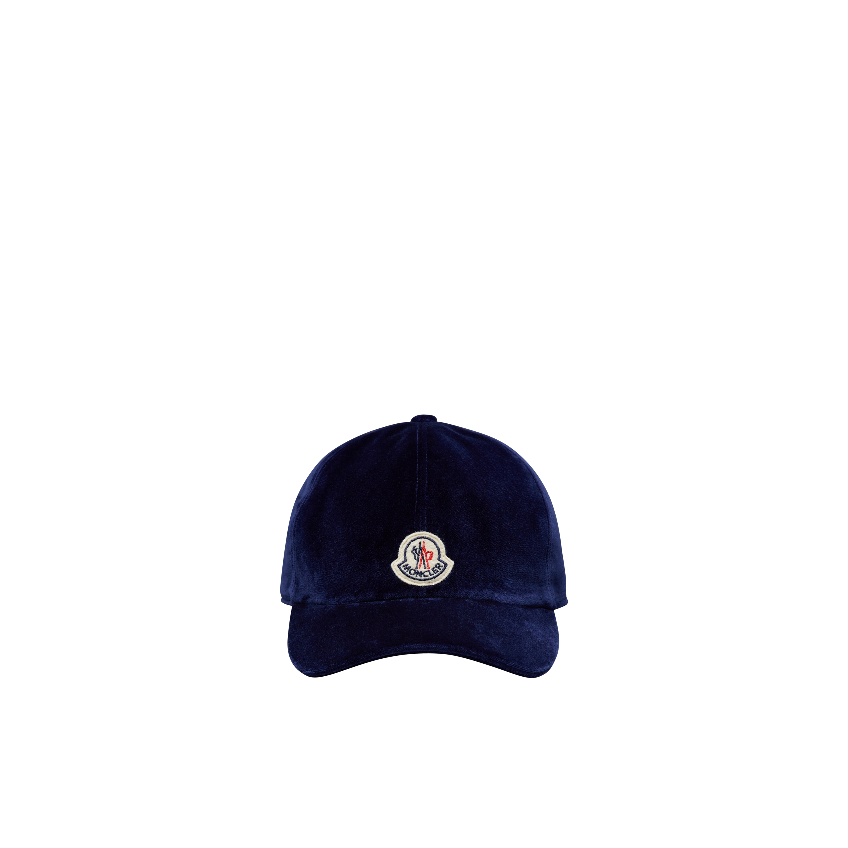 Moncler Collection Velvet Baseball Cap Blue In Bleu