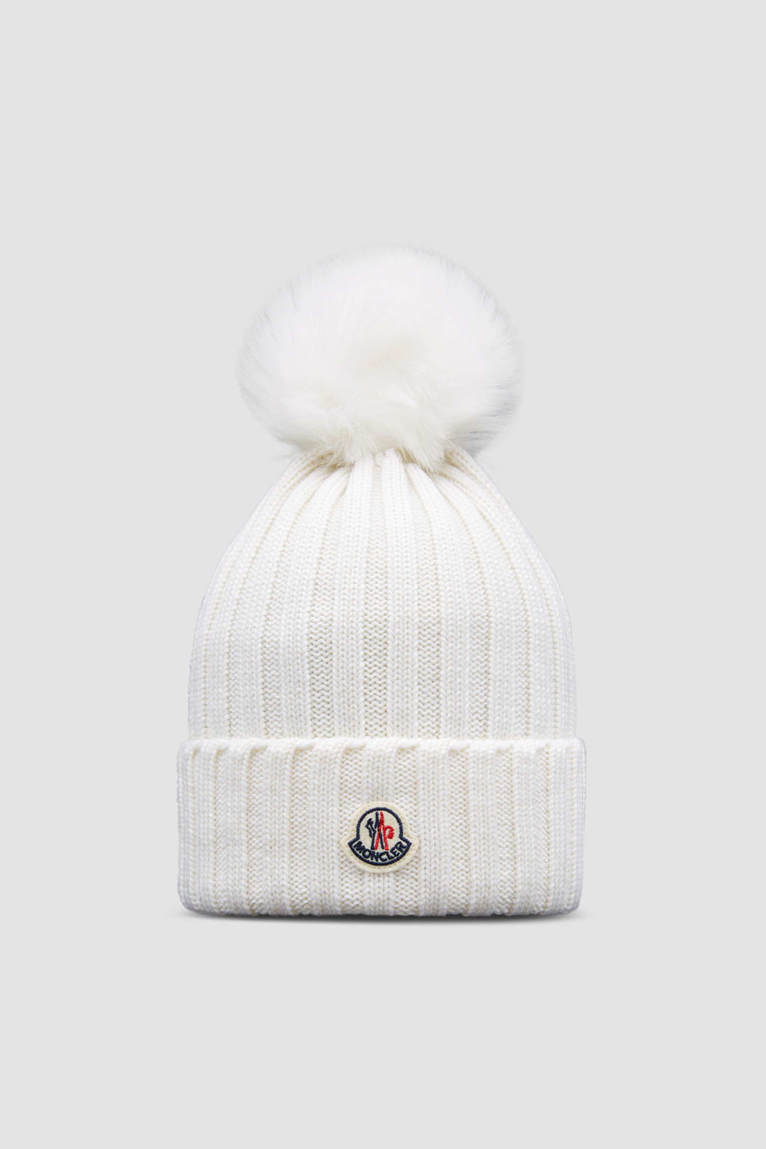 Off White Beanie with Pom Pom Hats & Beanies for Women Moncler US