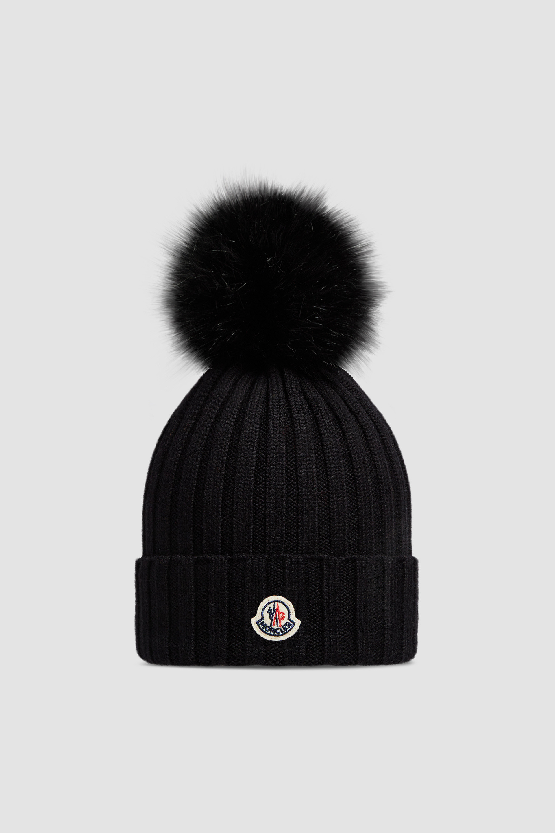 Black Beanie with Pom Pom - Hats & Beanies for Women | Moncler GB