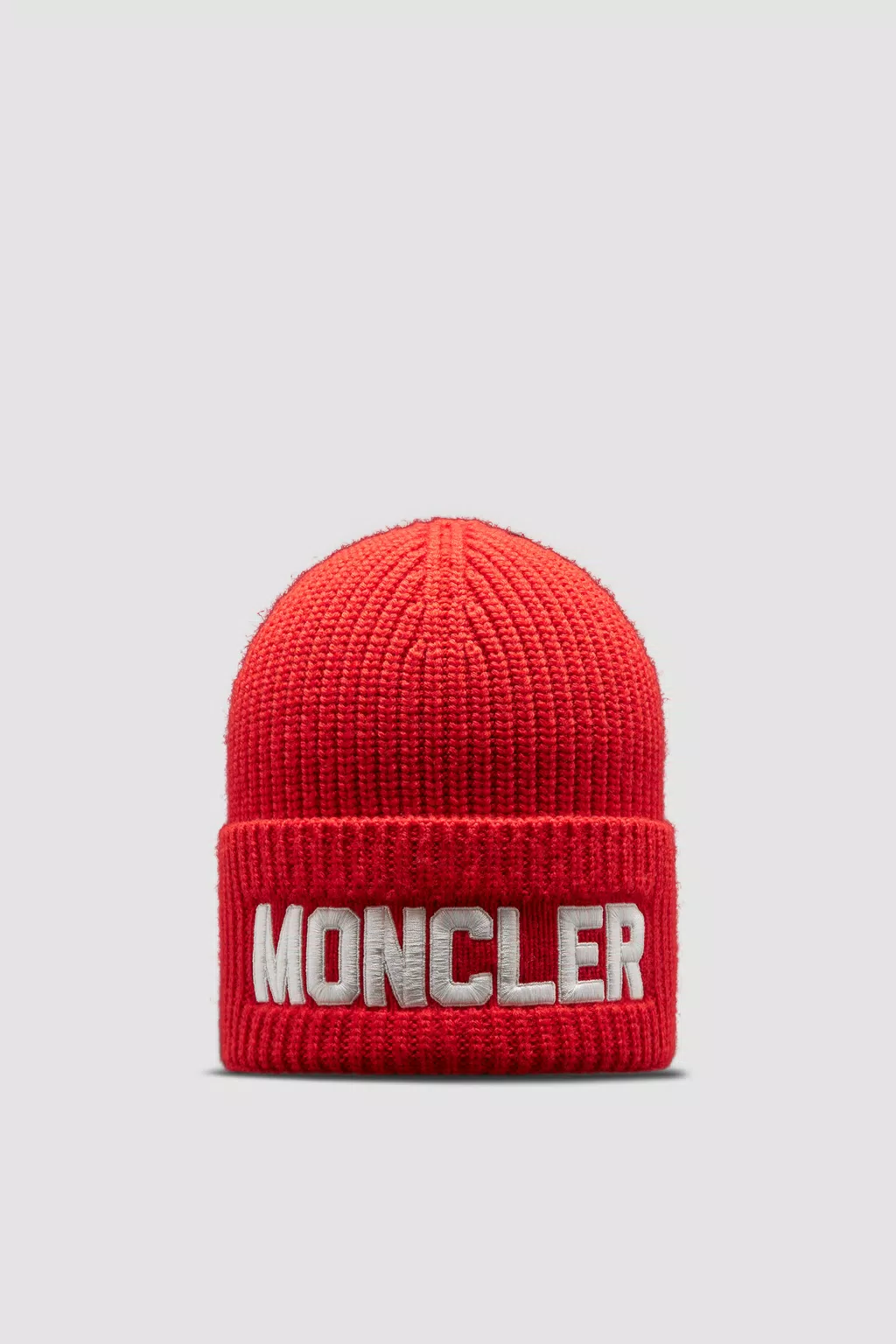 Mütze aus Wolle mit gesticktem Logo Genderneutral Scharlachrot Moncler 1