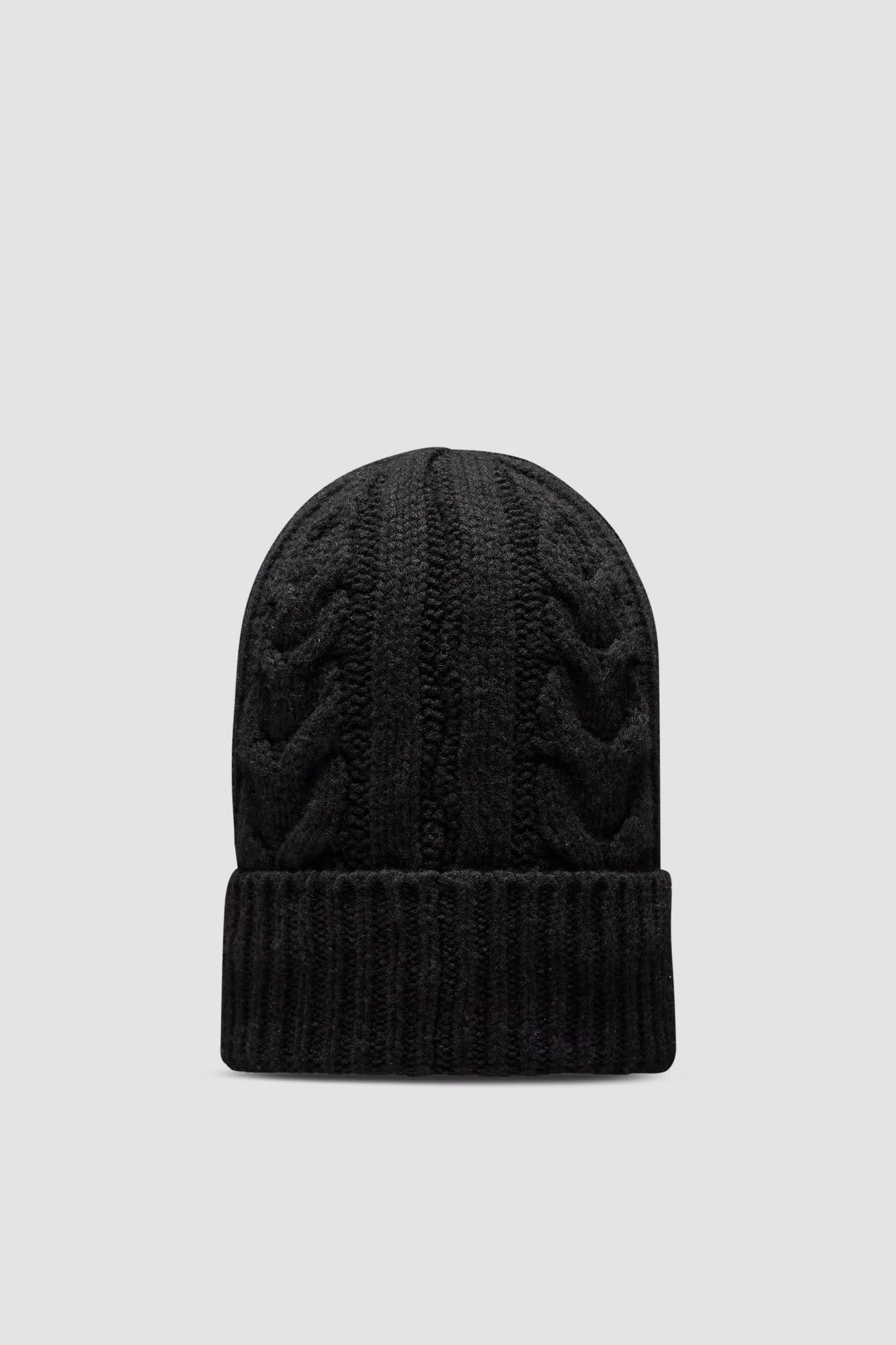 Black Cable Knit Cashmere Beanie - Hats & Beanies for Women | Moncler US