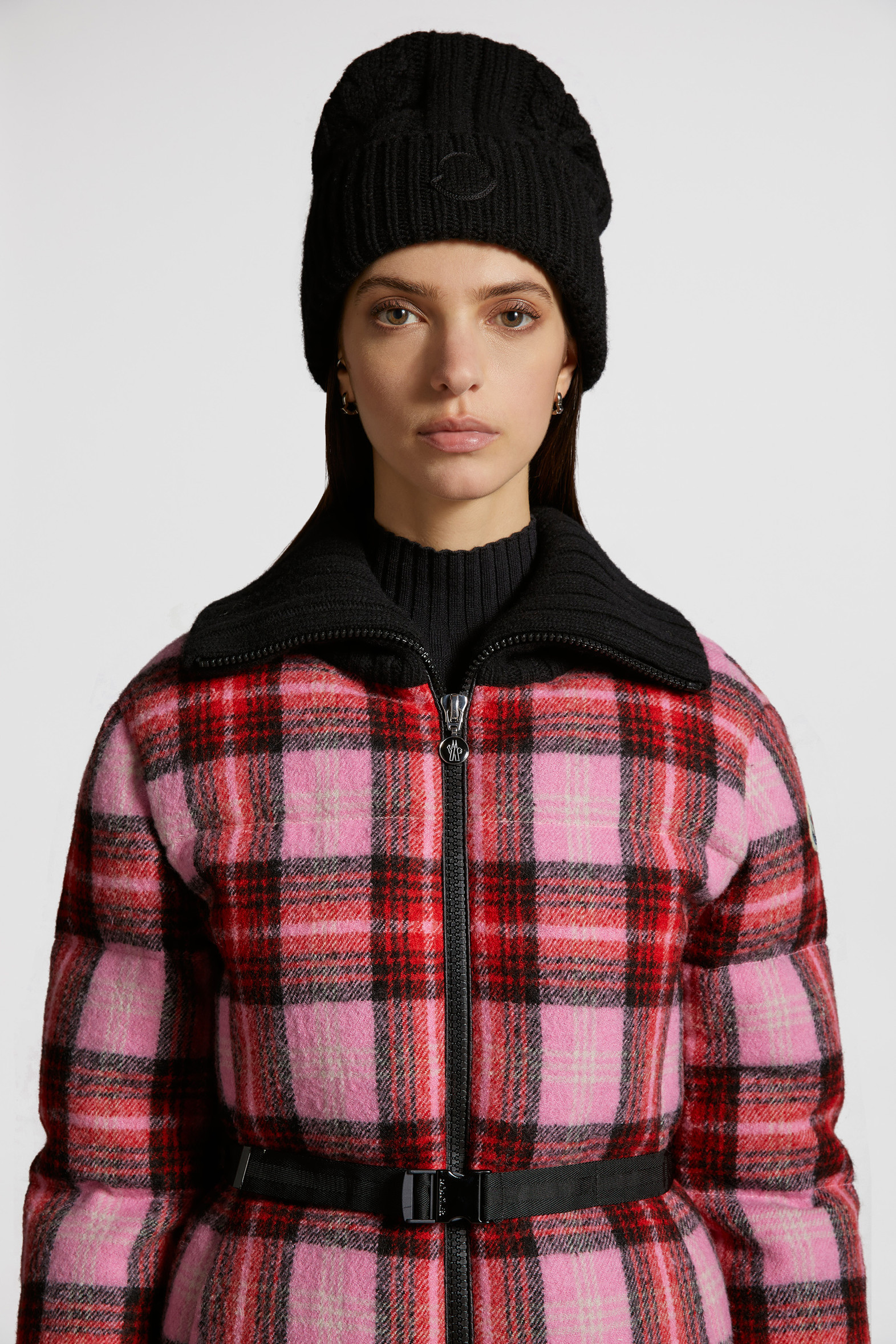 Black Cable Knit Cashmere Beanie Hats & Beanies for Women Moncler US