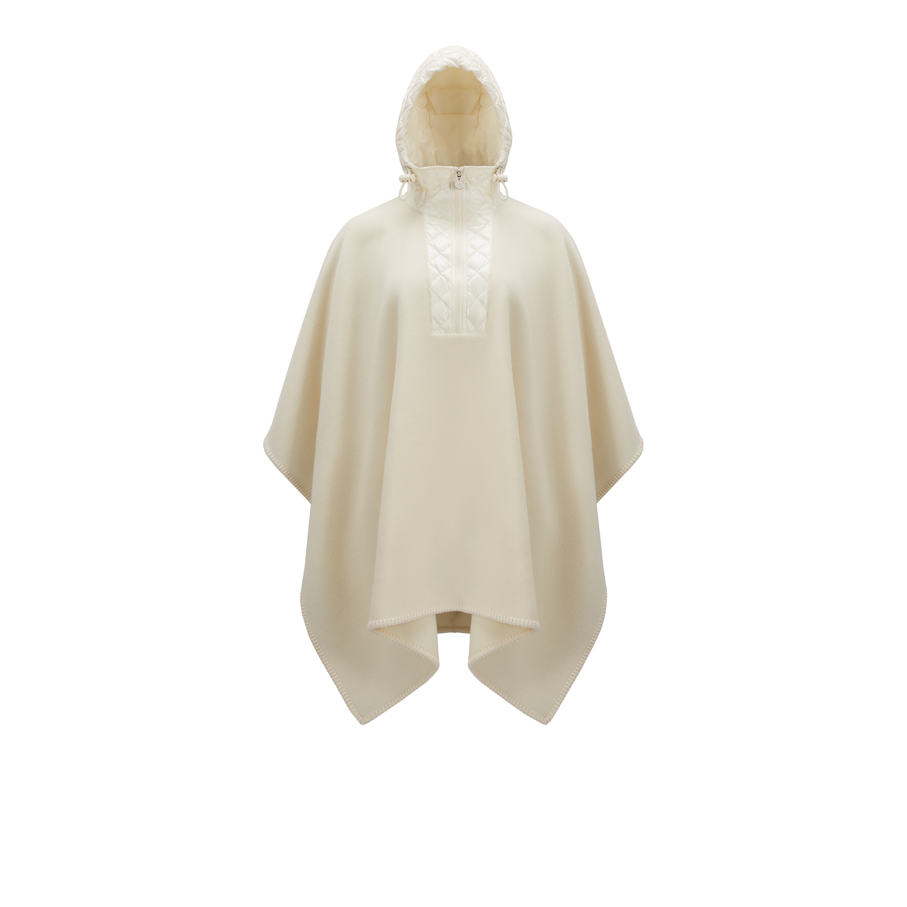 Moncler Collection Wool Cape White In Blanc