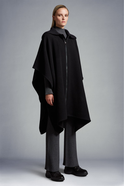 Black Wool Felt Cape Capes for Women Moncler US