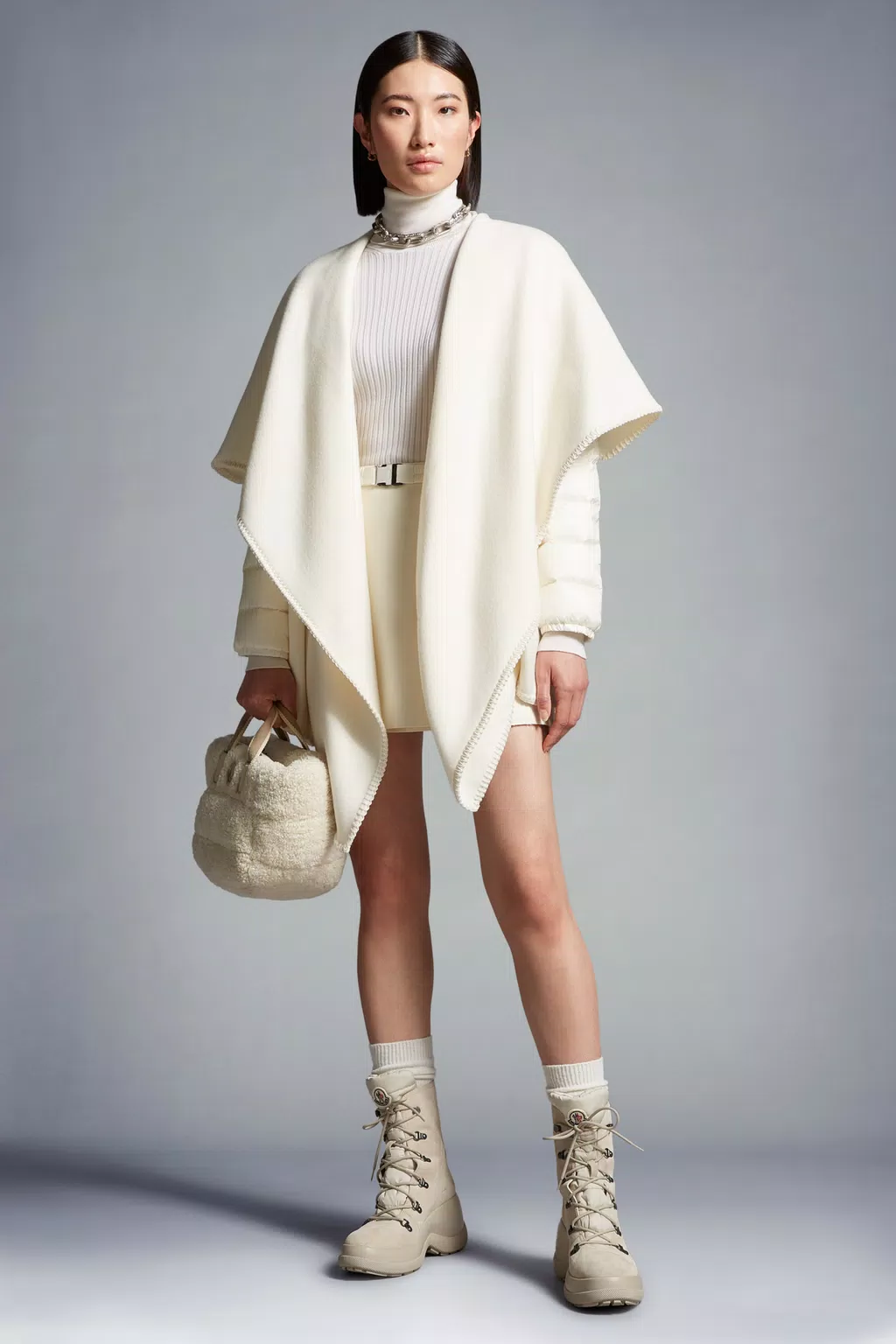 Mantella in misto lana Donna Bianco Moncler 1