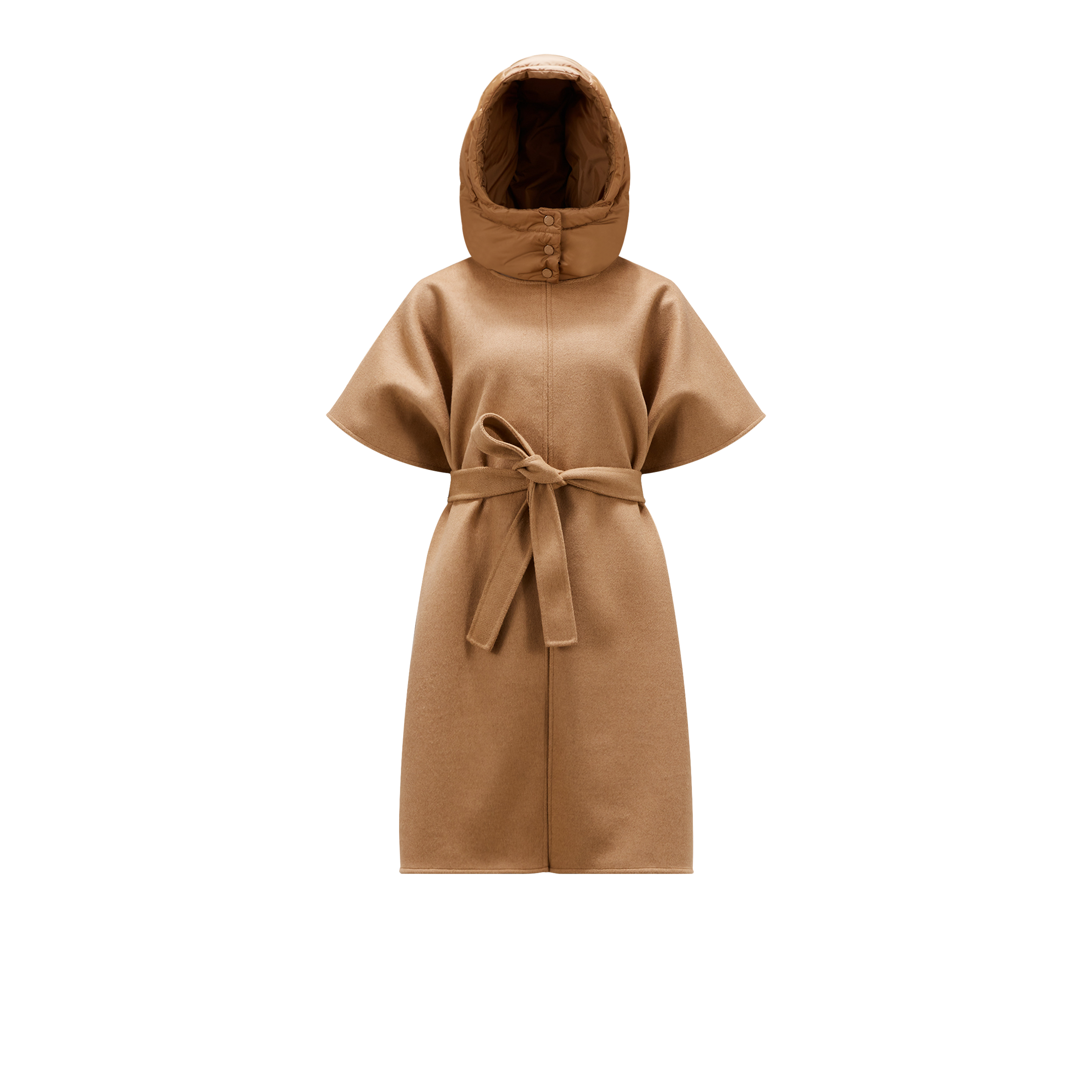 Moncler Collection Wool Felt Cape, Women, Brown, Size: One Size In Gold