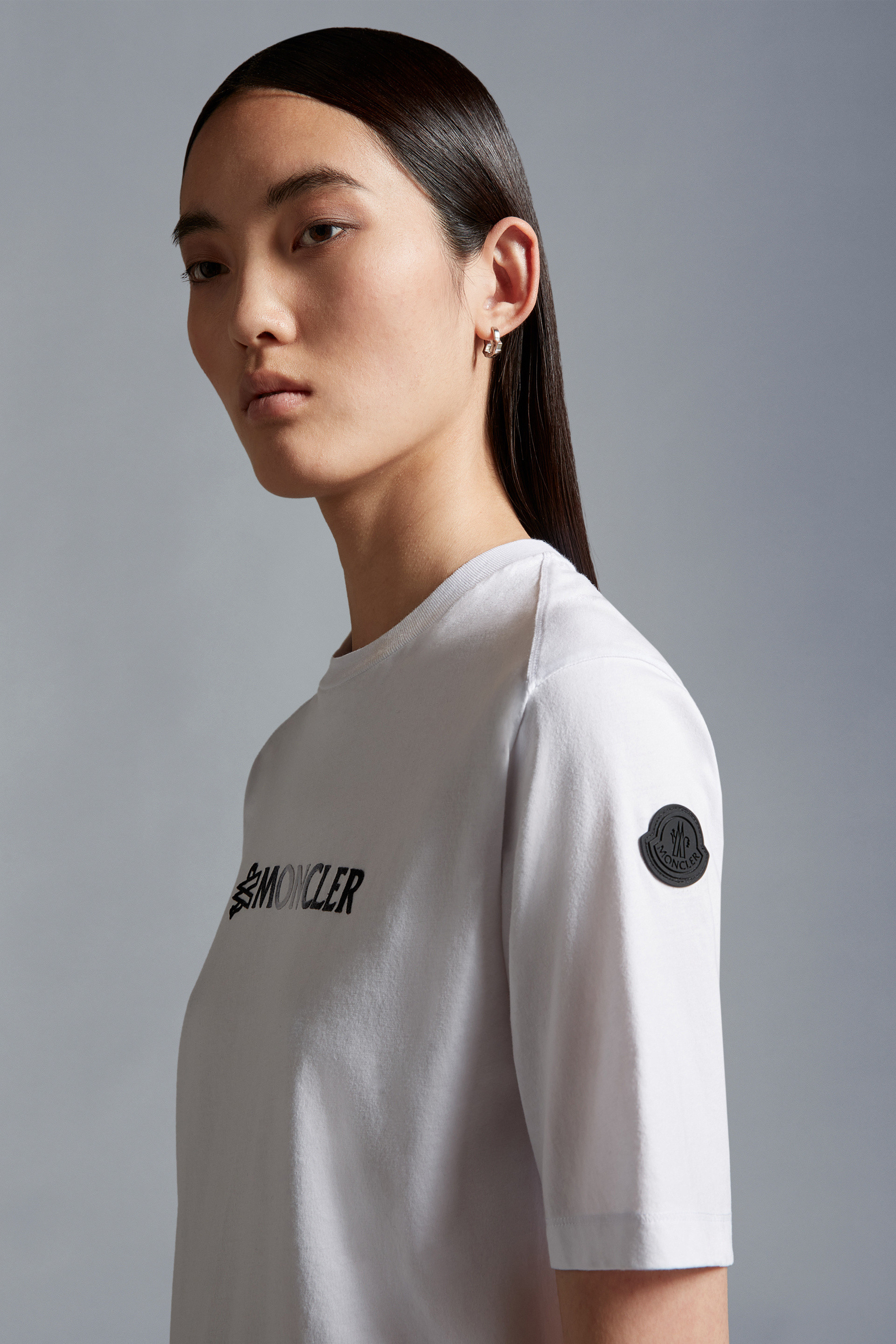 Moncler white cheap t shirt women's