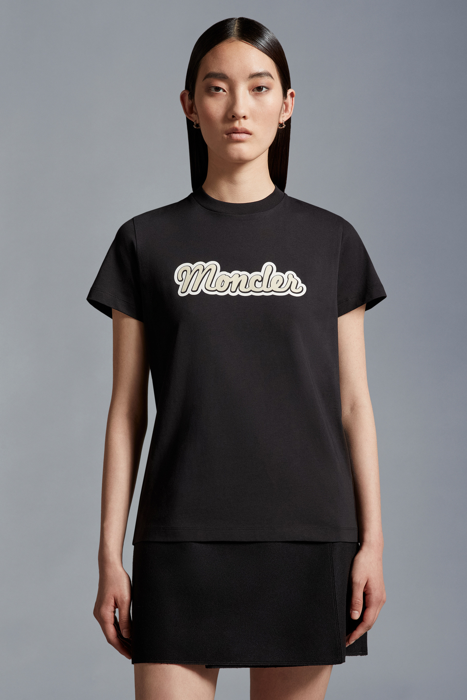 Black Logo T Shirt Tops T Shirts for Women Moncler NL