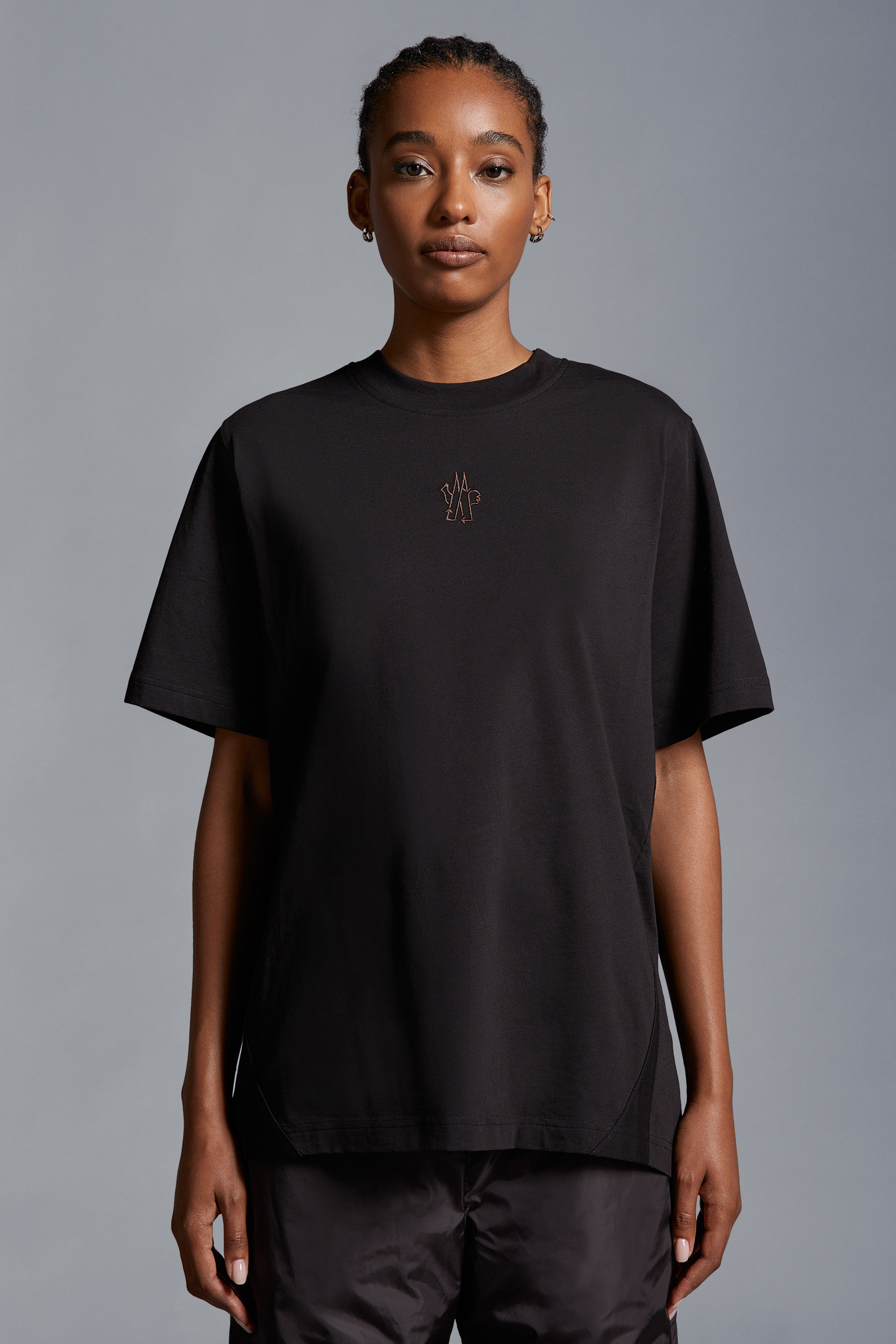 黑色標誌裝飾T恤- 上衣和T恤for 女士| Moncler SG