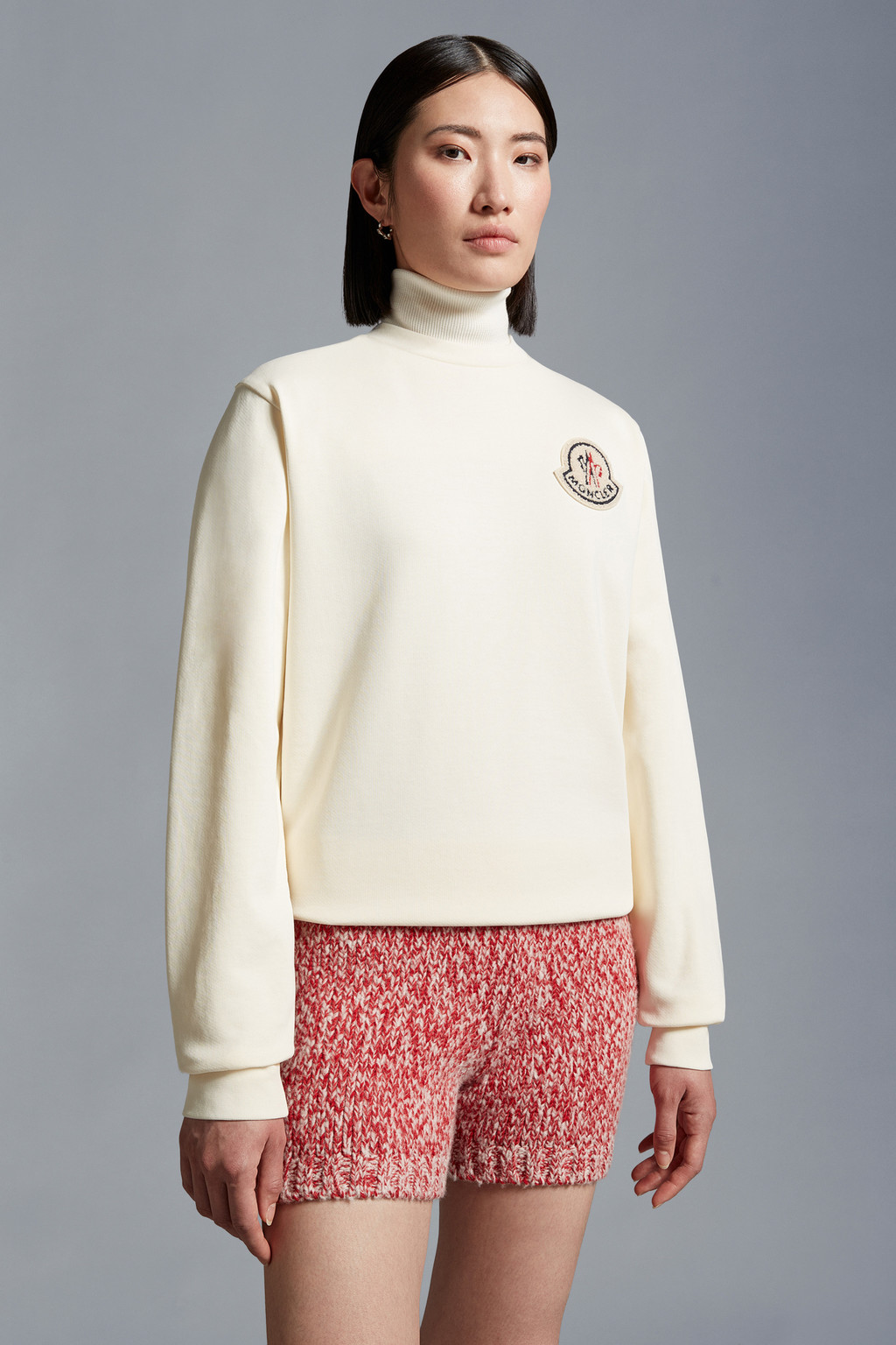 White Logo Patch Sweatshirt - Sweatshirts for Women | Moncler US