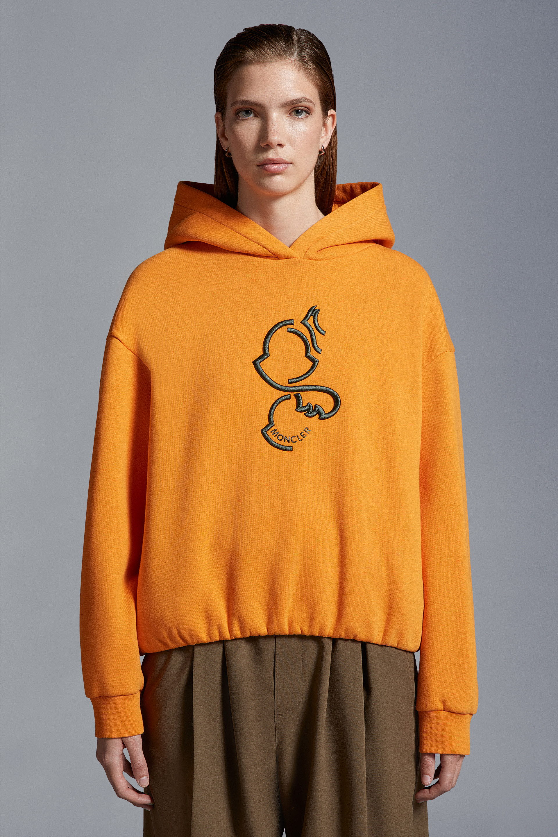 Orange best sale moncler hoodie