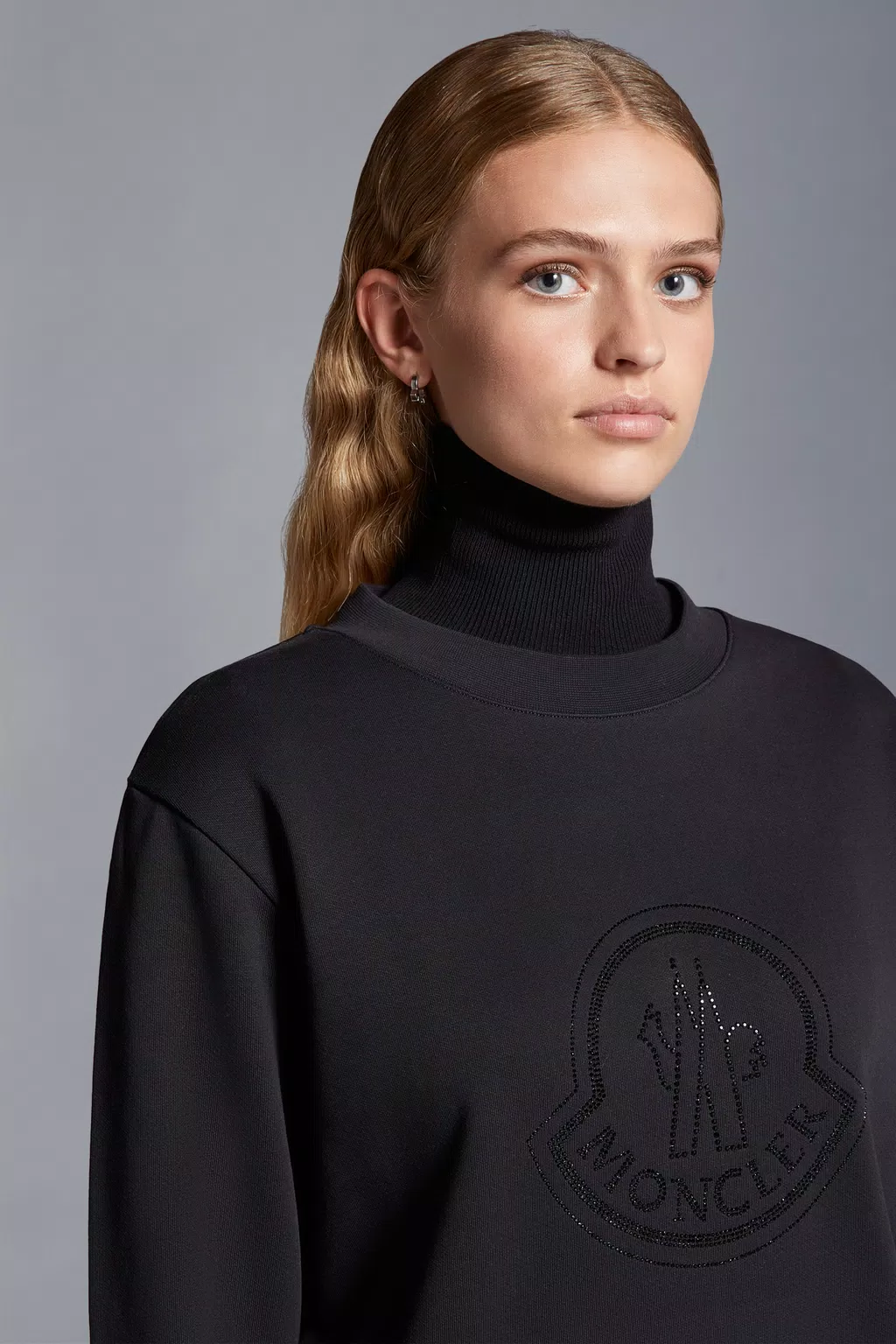 Black Crystal Logo Sweatshirt - Sweatshirts for Women | Moncler US
