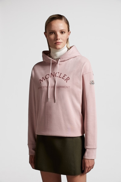 Kapuzenpullover mit Glitzerlogo Staubiges Rose - Sweatshirts für Damen |  Moncler DE