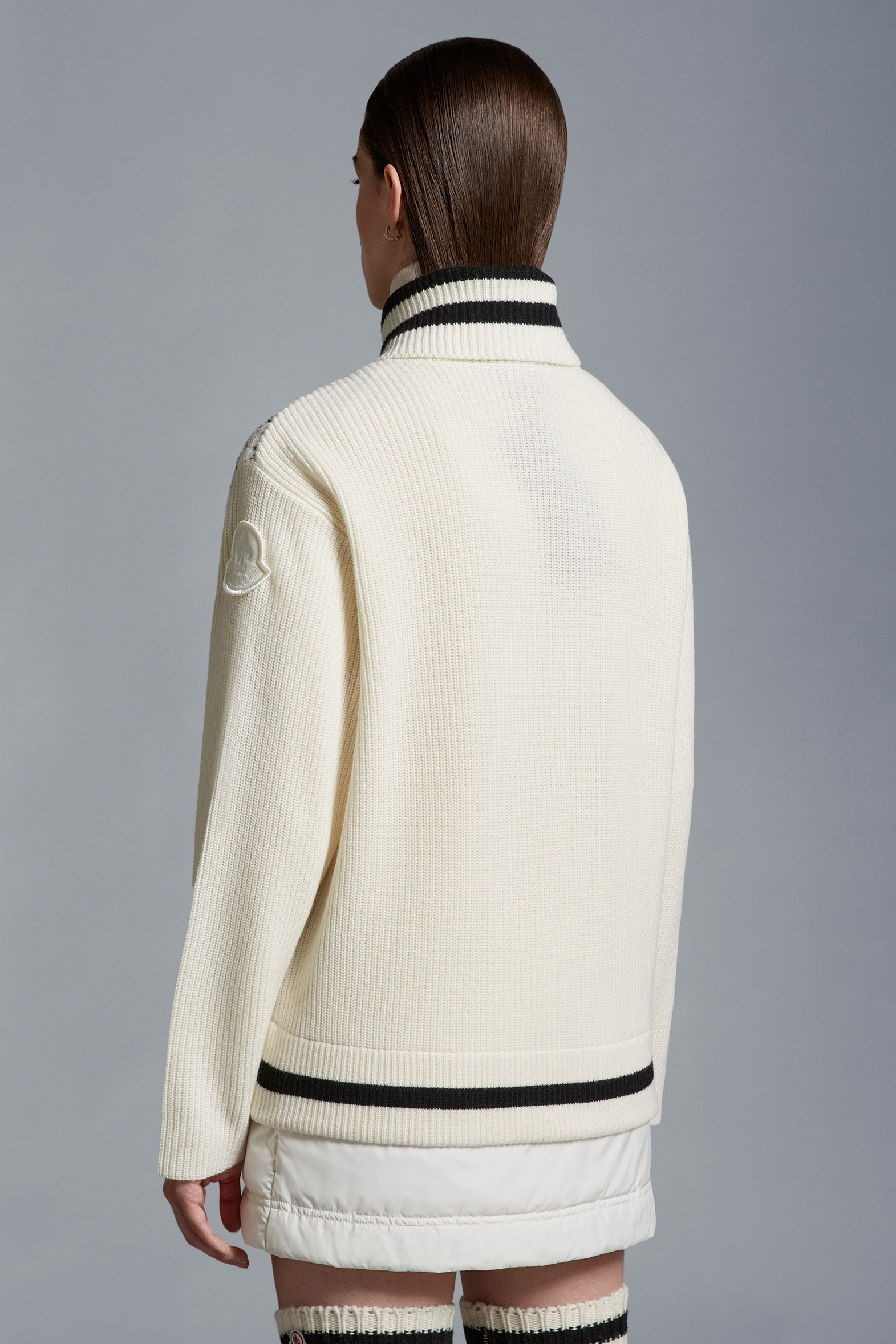 Black & White Padded Tweed Cardigan Sweaters & Cardigans for Women Moncler US