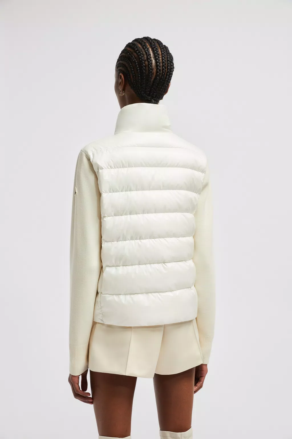 White Padded Wool Cardigan - Sweaters & Cardigans for Women | Moncler CA