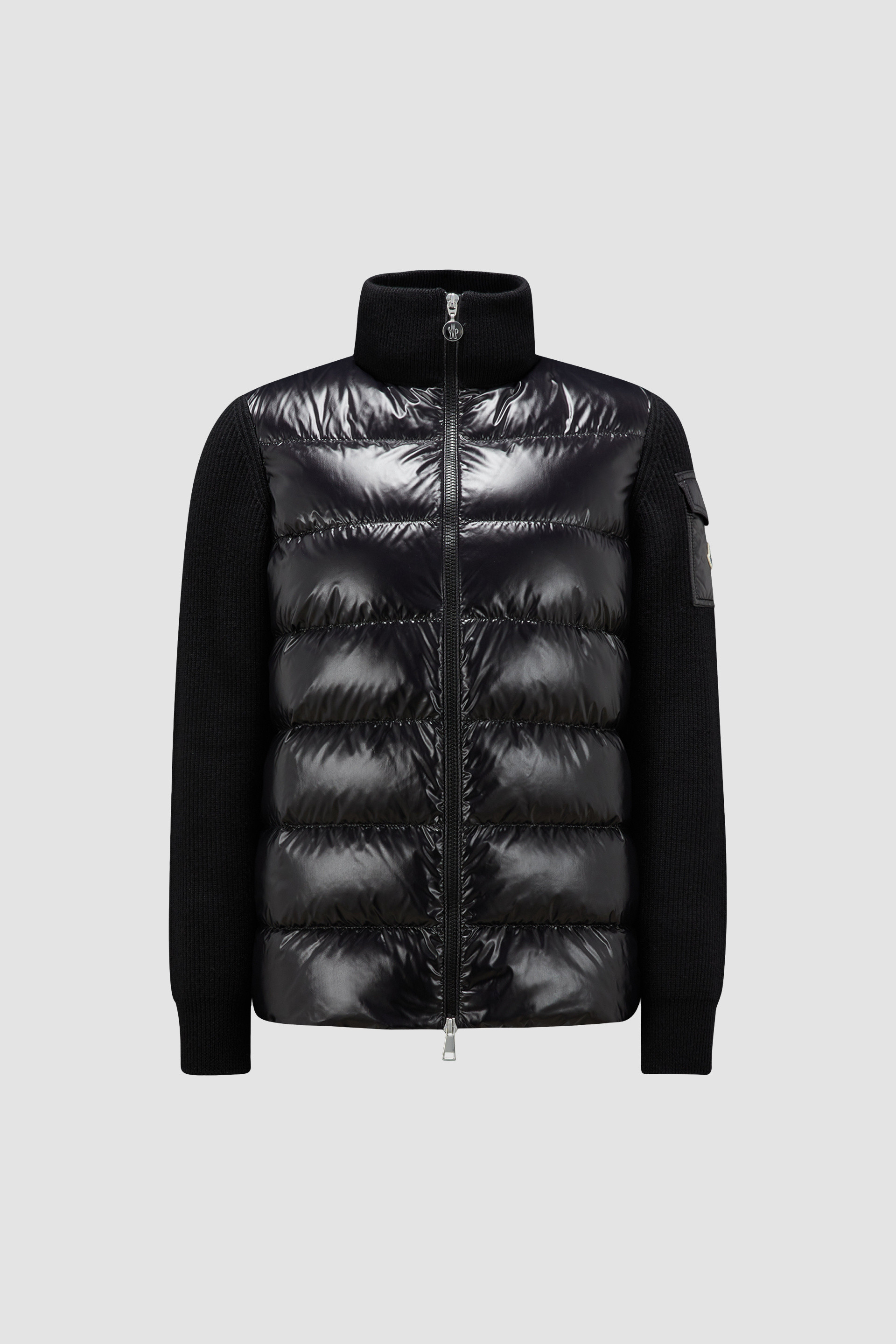 Moncler ribbed 2025 sleeve padded jacket