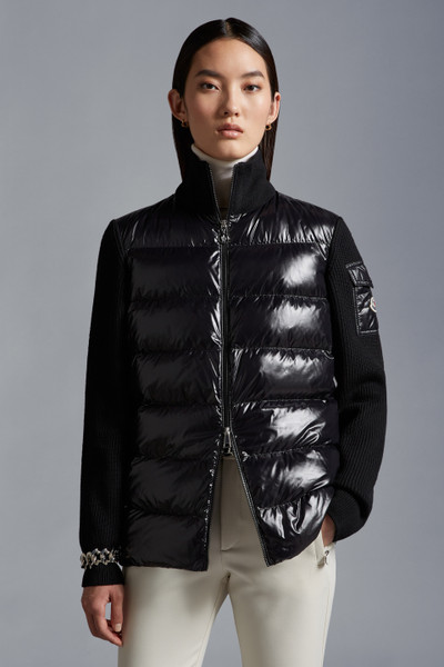 Black Padded Wool Cardigan - Sweaters & Cardigans for Women | Moncler GB