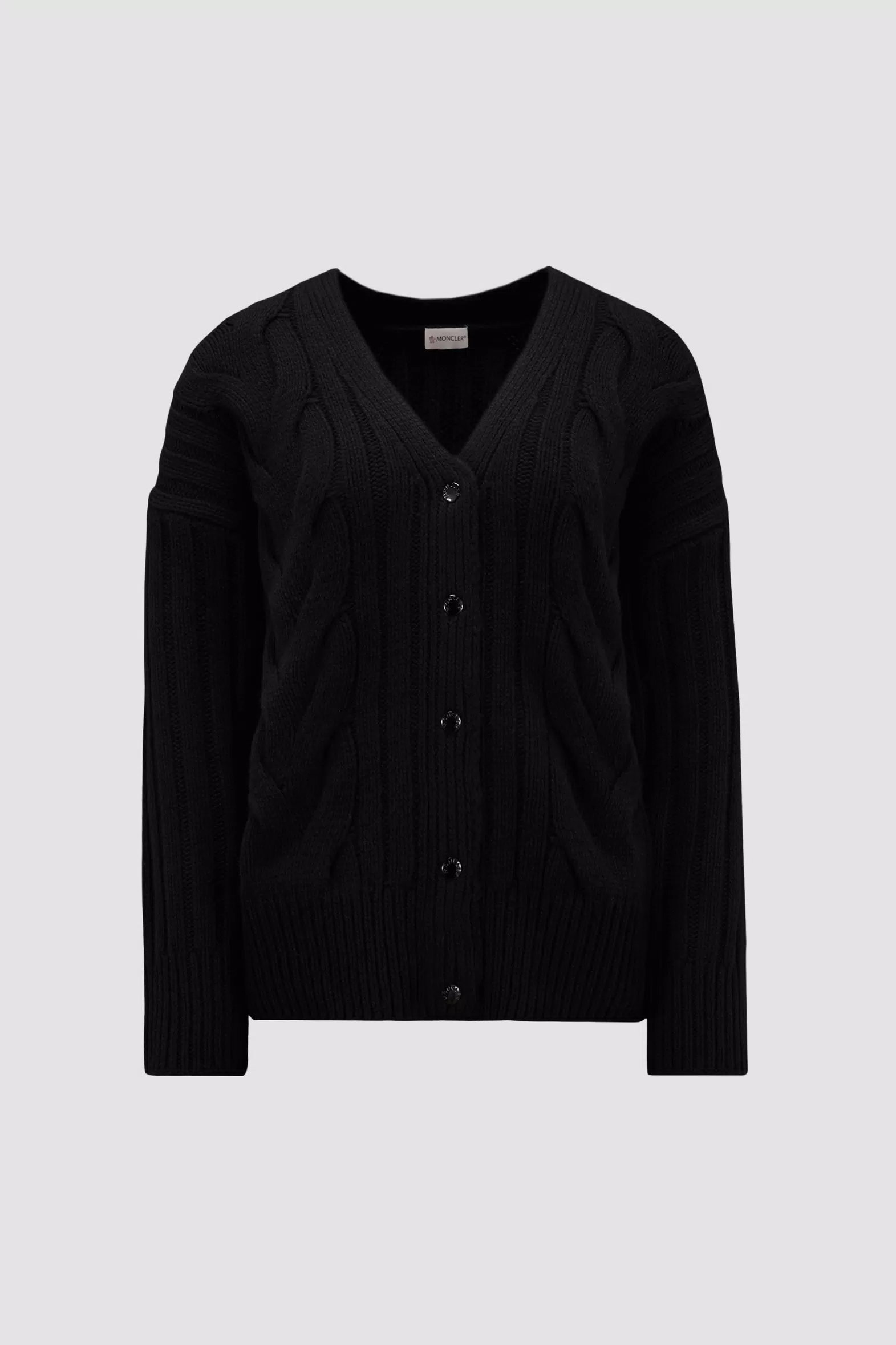 Black Cable Knit Cashmere Cardigan Sweaters & Cardigans for Women