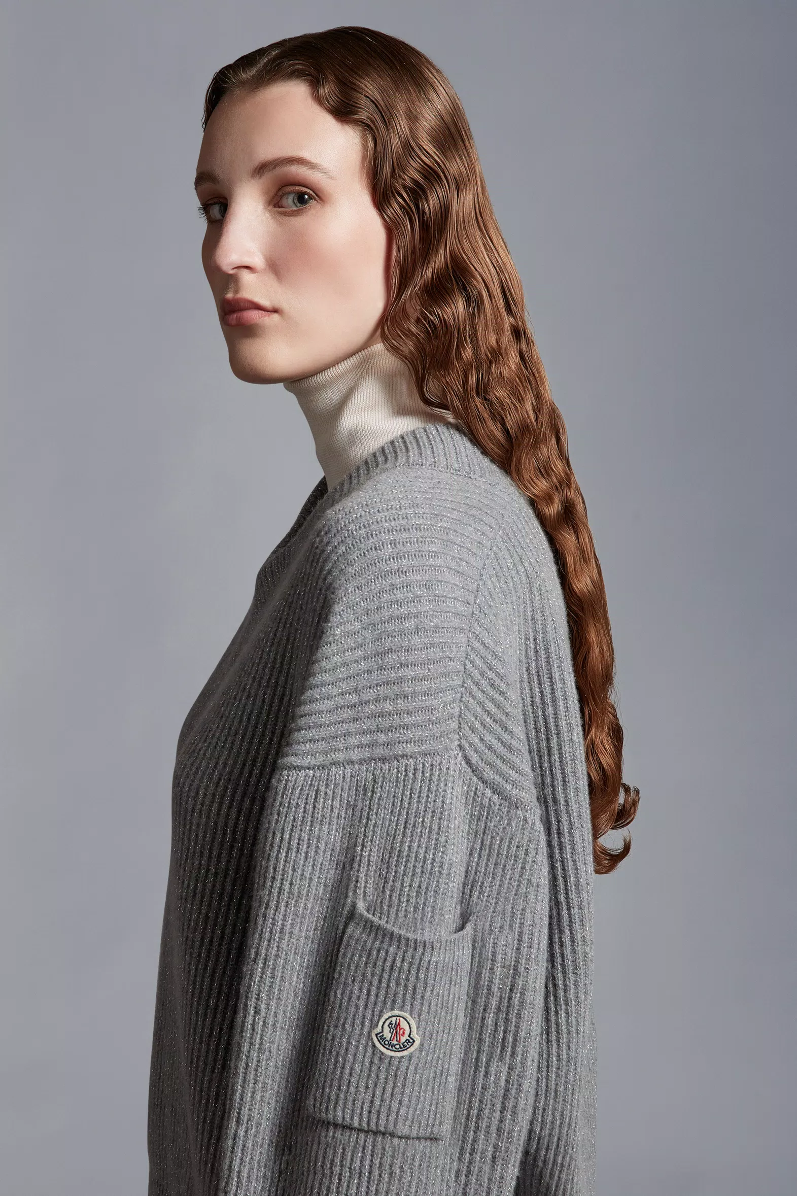 Grey Wool Blend Sweater - Sweaters & Cardigans for Women | Moncler US