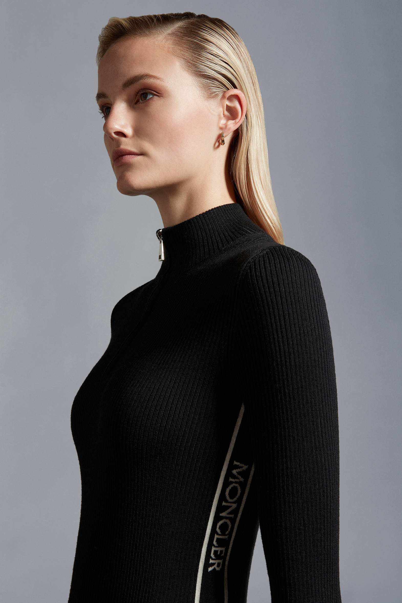 Zip Up Polo Neck Top main image 1