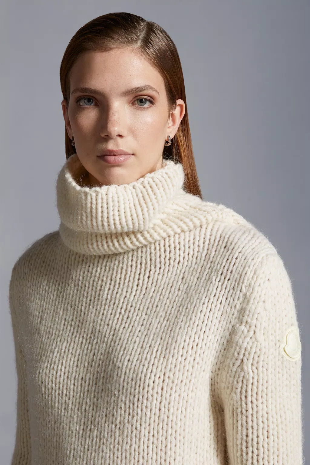 Pull à col roulé en laine et mohair Blanc - Pulls & cardigans Femme ...