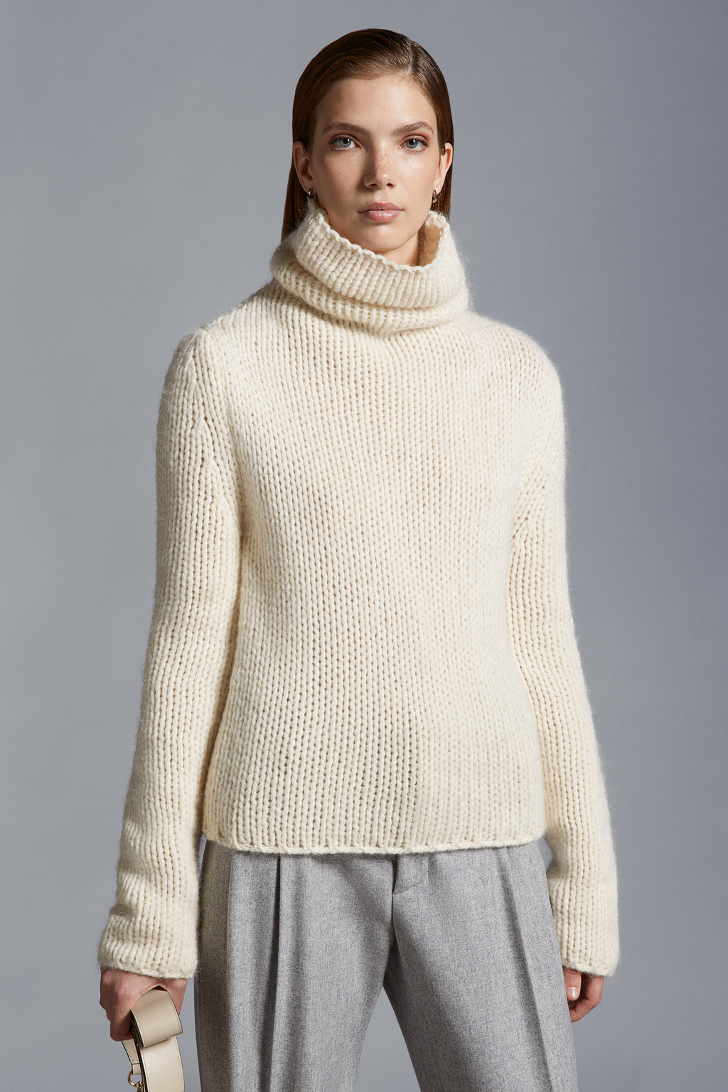 White Wool u0026 Mohair Turtleneck Sweater - Sweaters u0026 Cardigans for Women |  Moncler US