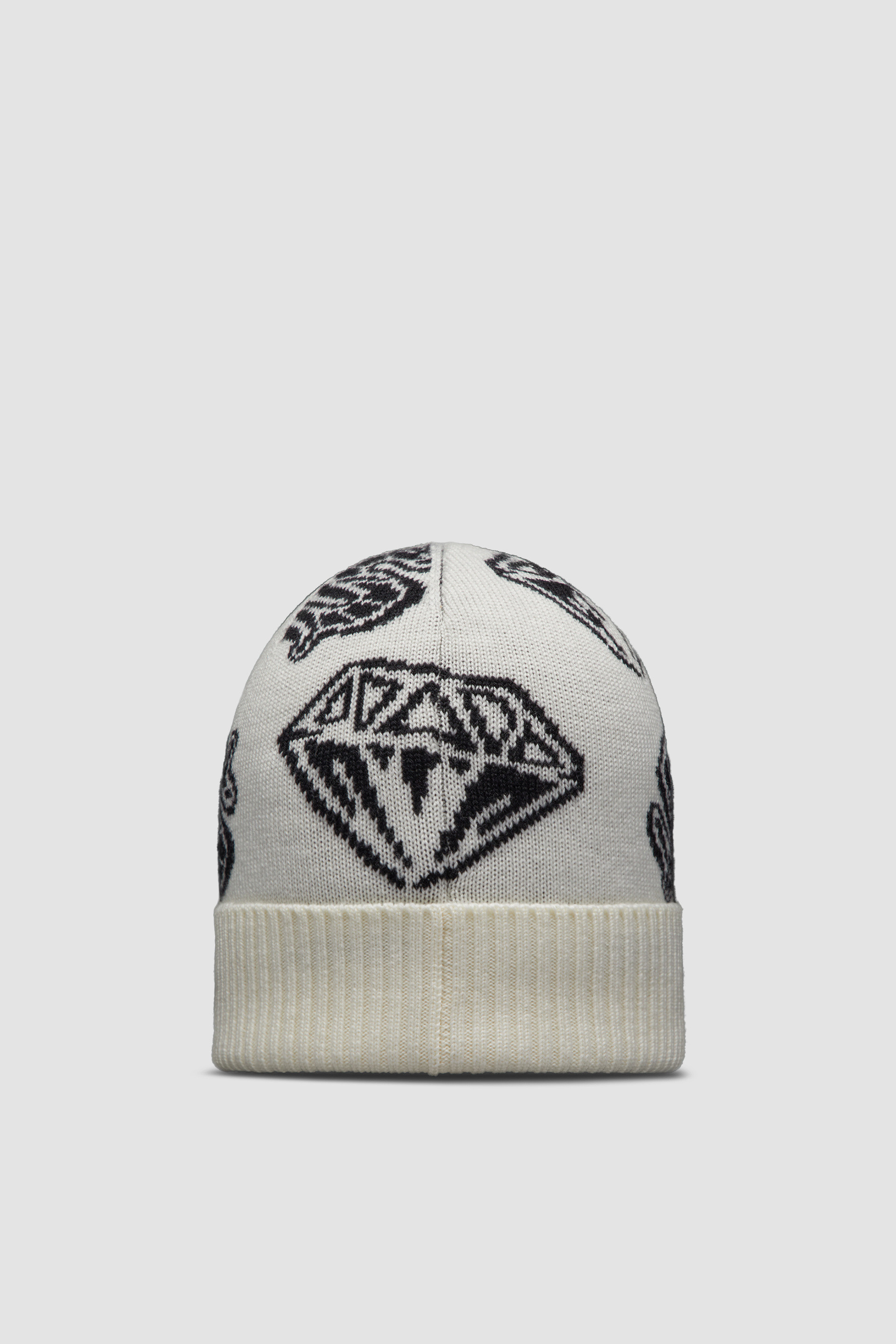 Logo Jacquard Short Beanie In White