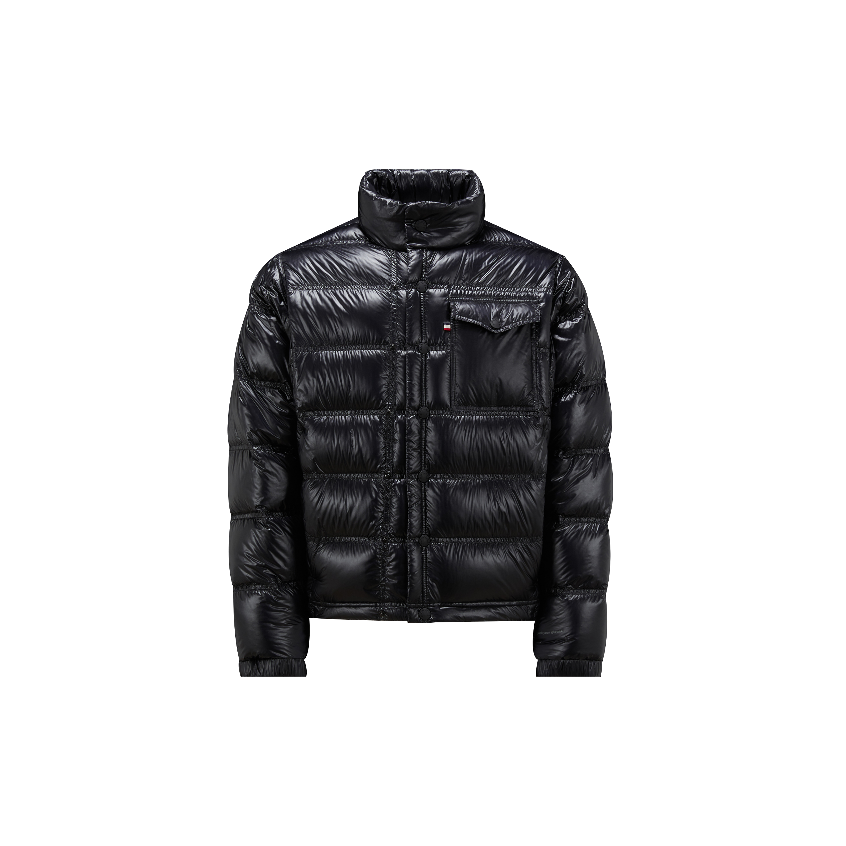 Shop Moncler Raffort Short Down Jacket Black