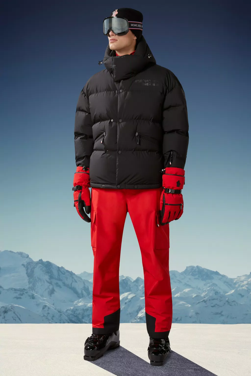Surier belted taffeta ski jacket in black - Moncler Grenoble