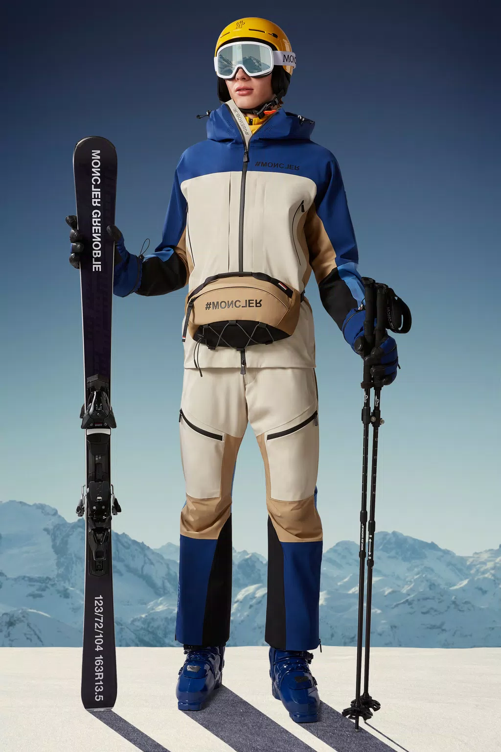 Brizon Ski Jacket Men Blue & White & Red Moncler 1