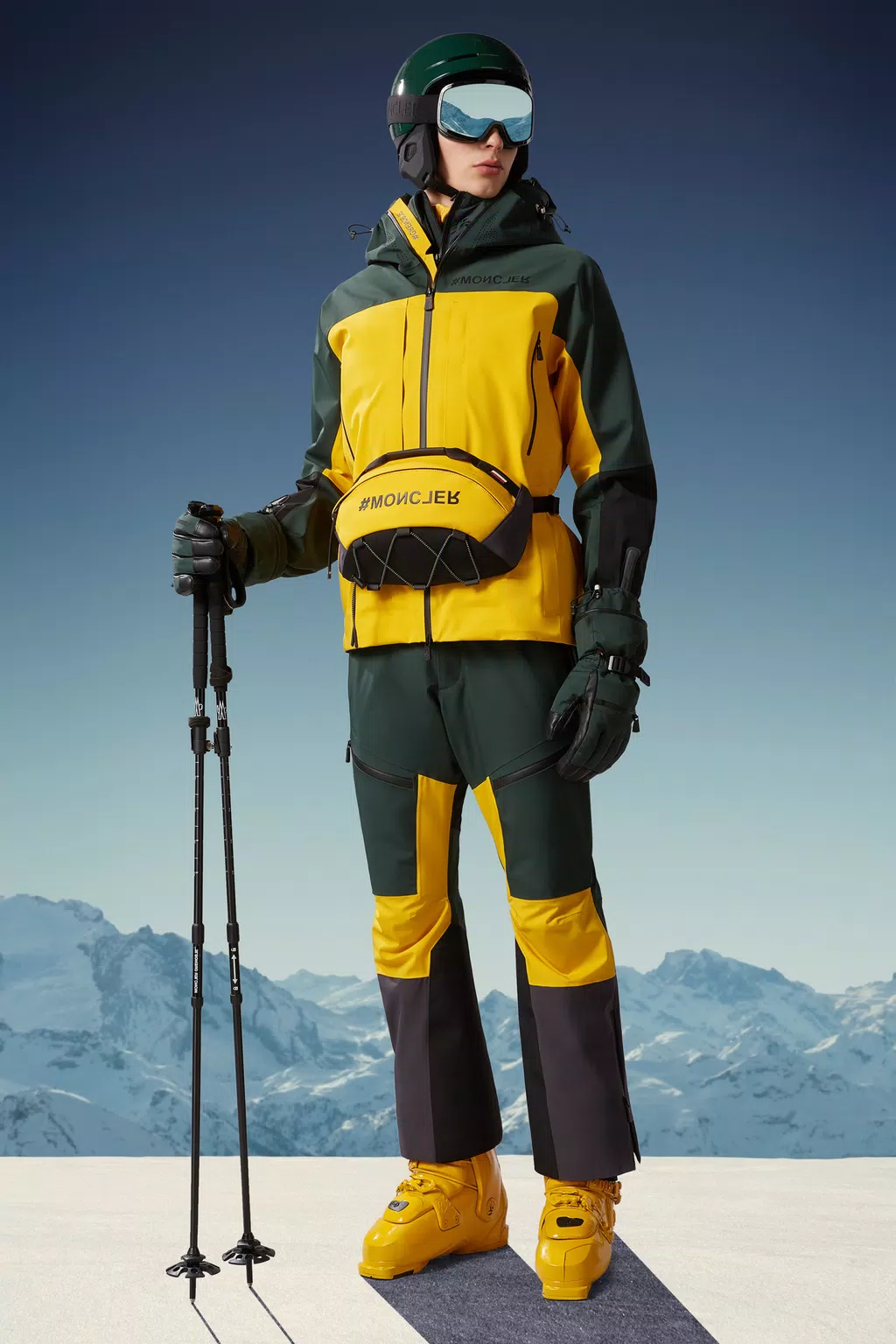 Лыжная куртка Brizon Для мужчин Желтый & Зеленый Moncler 1