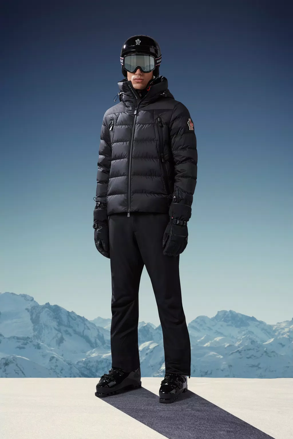 Blue Hers quilted down ski jacket, Moncler Grenoble