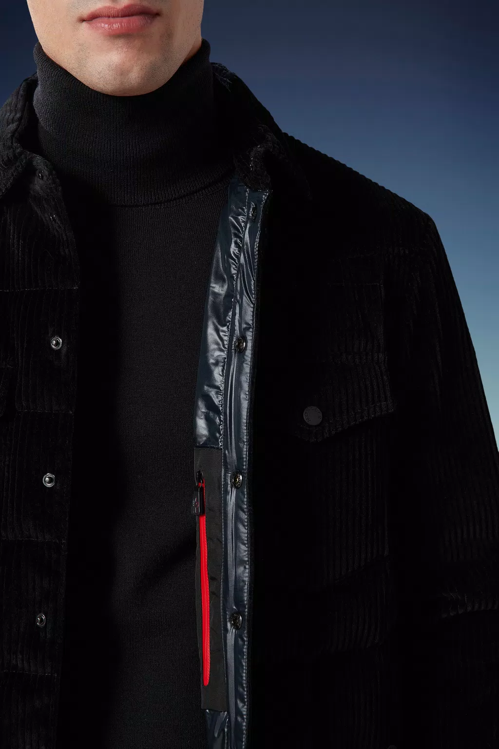 Black Gelt Down Shacket - Short Down Jackets for Men | Moncler US