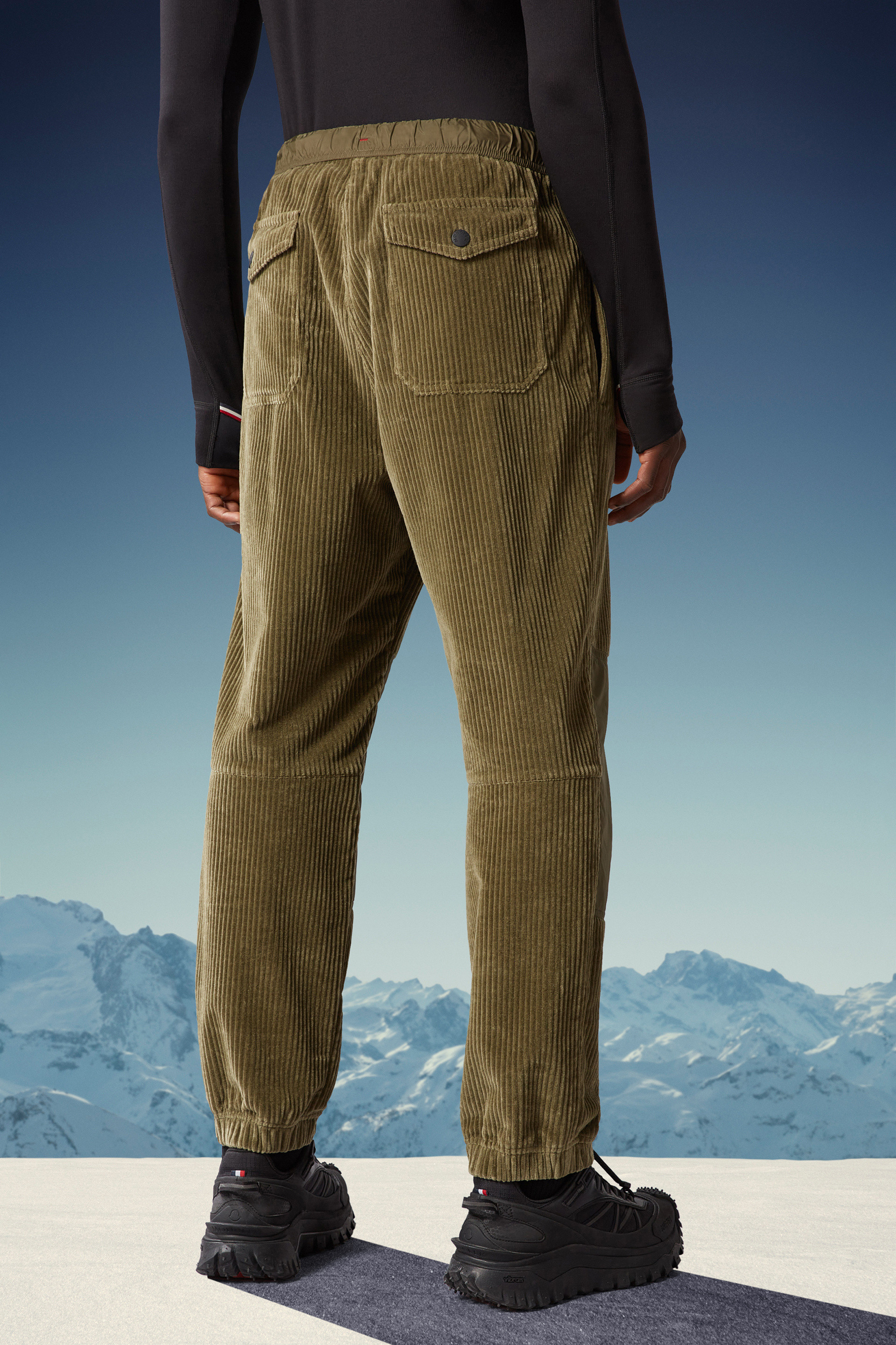 Olive Green Corduroy Trousers - Trousers & Shorts for Men | Moncler SK