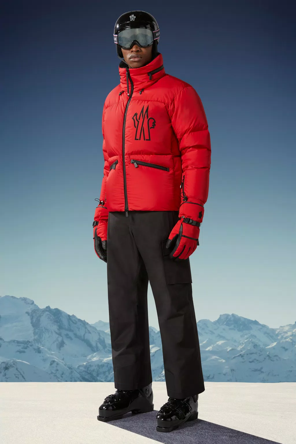 MONCLER GRENOBLE BEVERLEY 2tone Ski Jacket Down Puffer Belt Fox