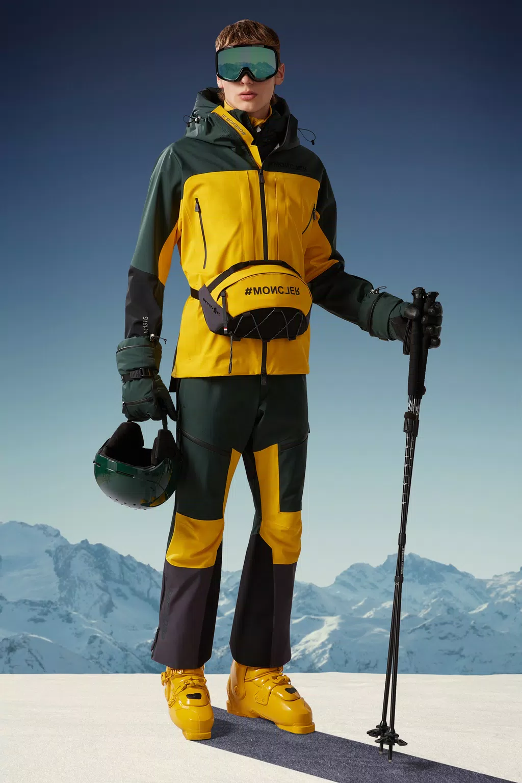 Pantalones de esquí Hombre Verde & Negro Moncler 1