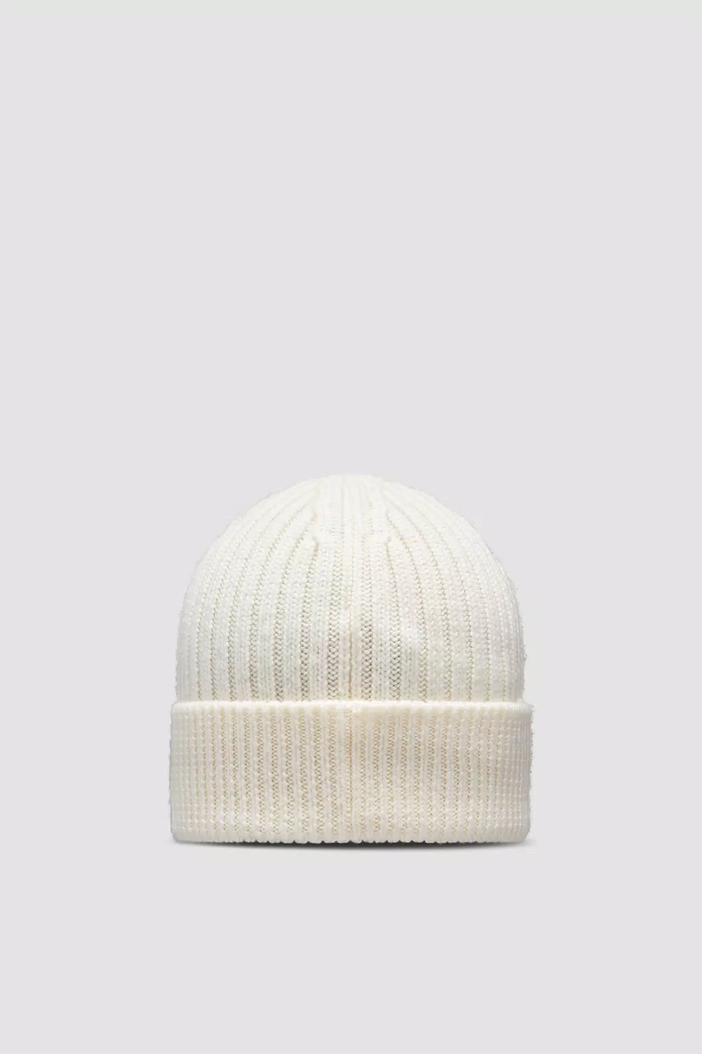 Snow White Ribbed Knit Wool Beanie - Hats & Beanies for Men | Moncler US