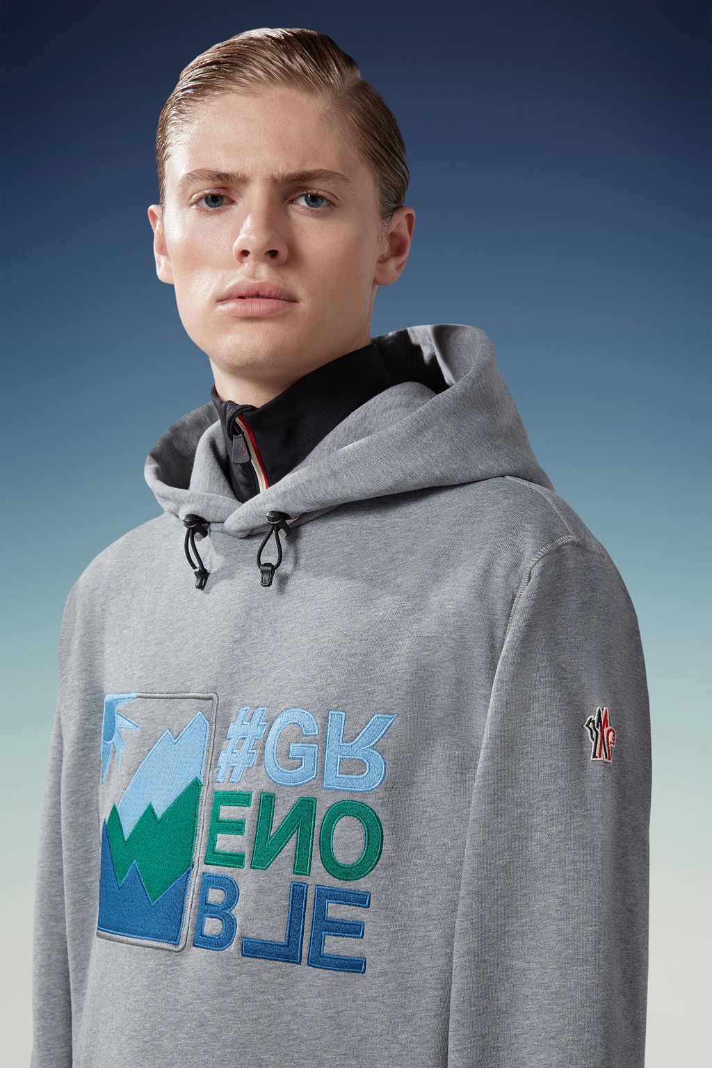 Grey Mountain Logo Hoodie Sweatshirts for Men Moncler US