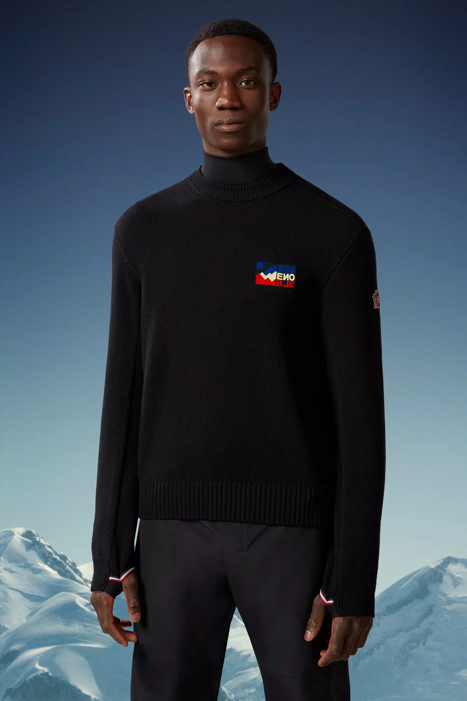 Black Mountain Logo Wool Jumper - Sweaters & Cardigans for Men | Moncler FR