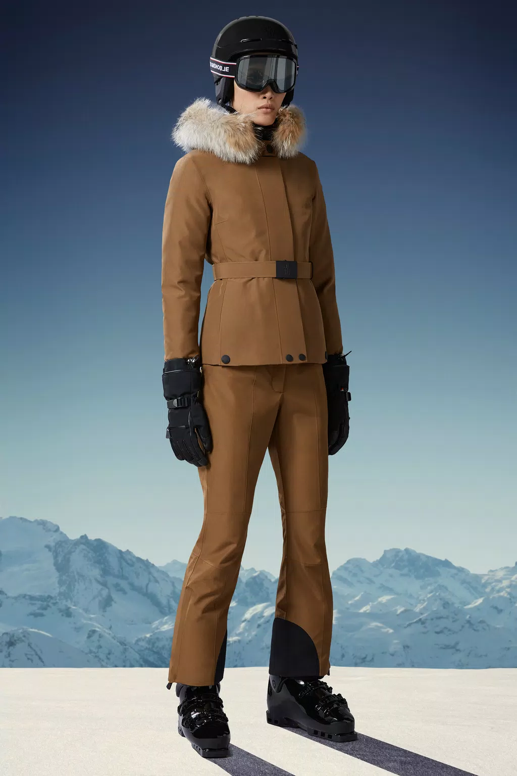 Mono de lana de esquí de montaña para mujer, chaqueta de esquí