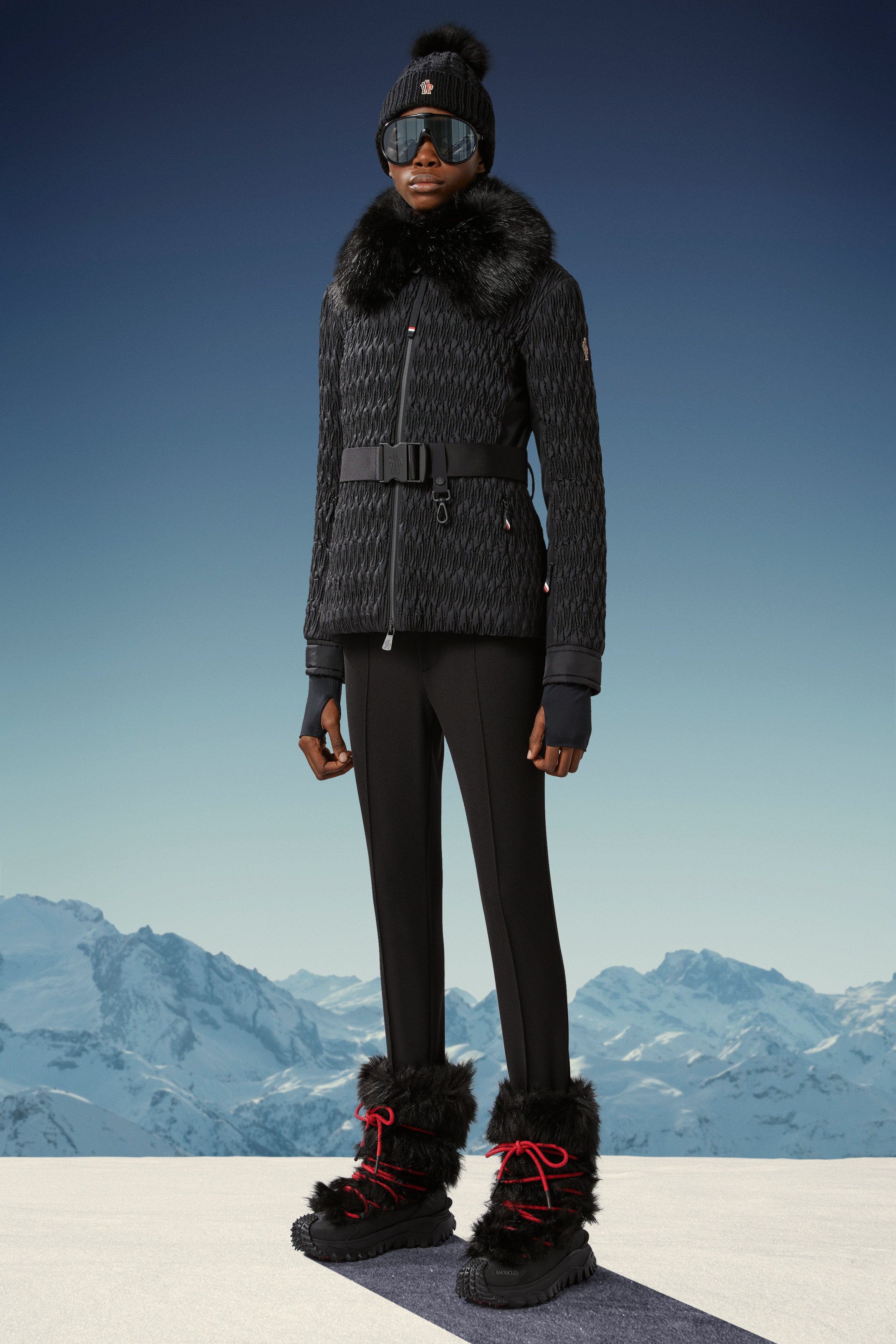 Plantrey faux fur-trimmed ski jacket in black - Moncler Grenoble